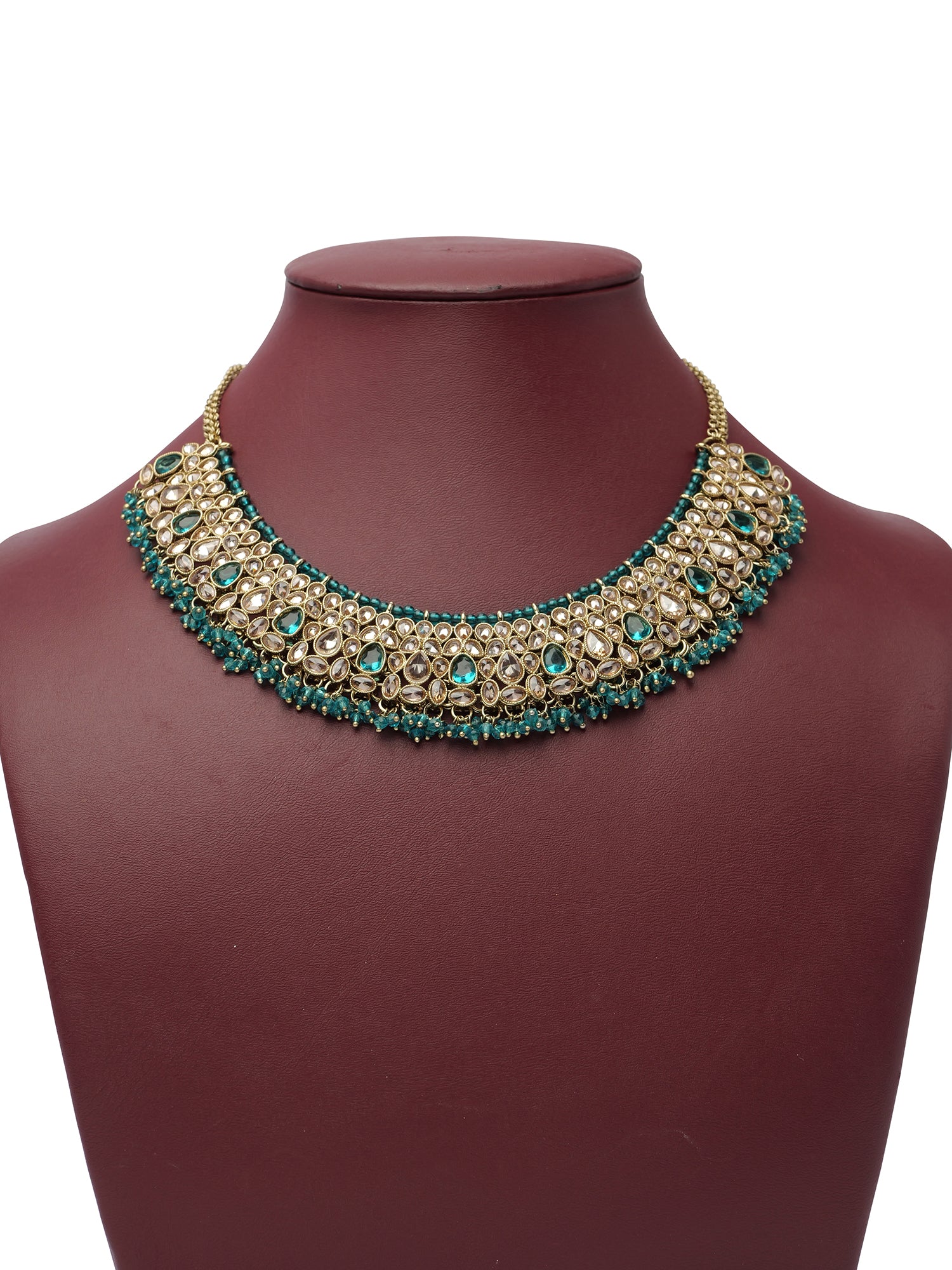 Sukhmani Cluster Necklace Set in Jade