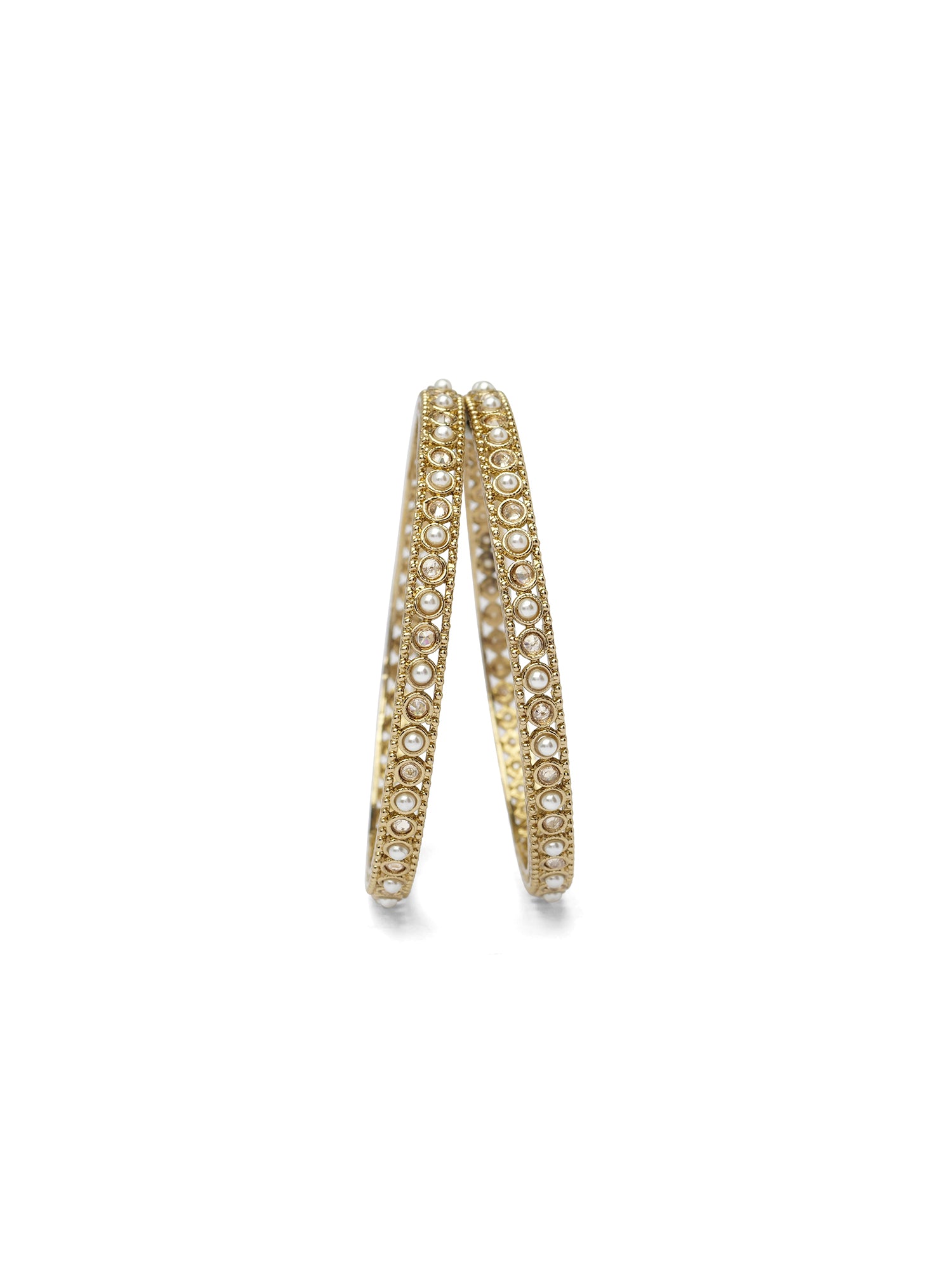 Sumitra Kada Bangles in Pearl and Champagne