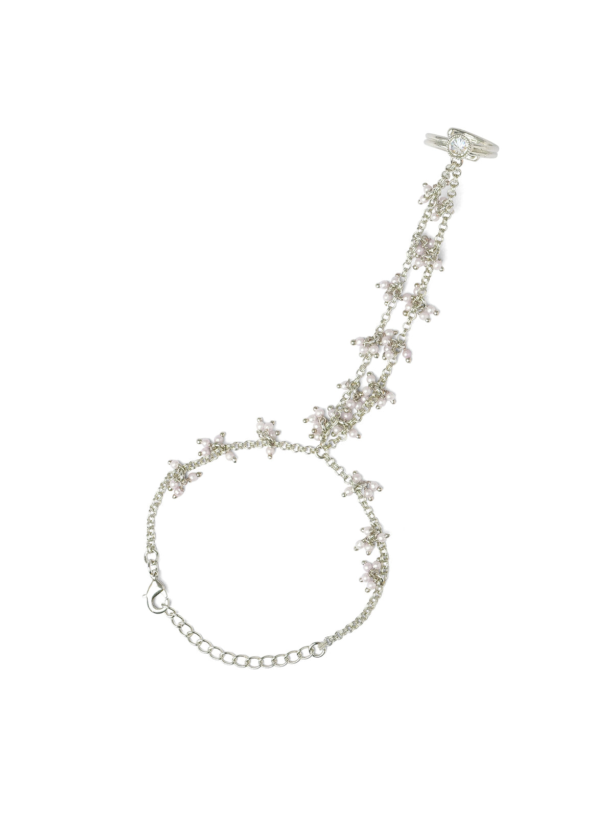 Sunaina Hand Chain in Rhodium