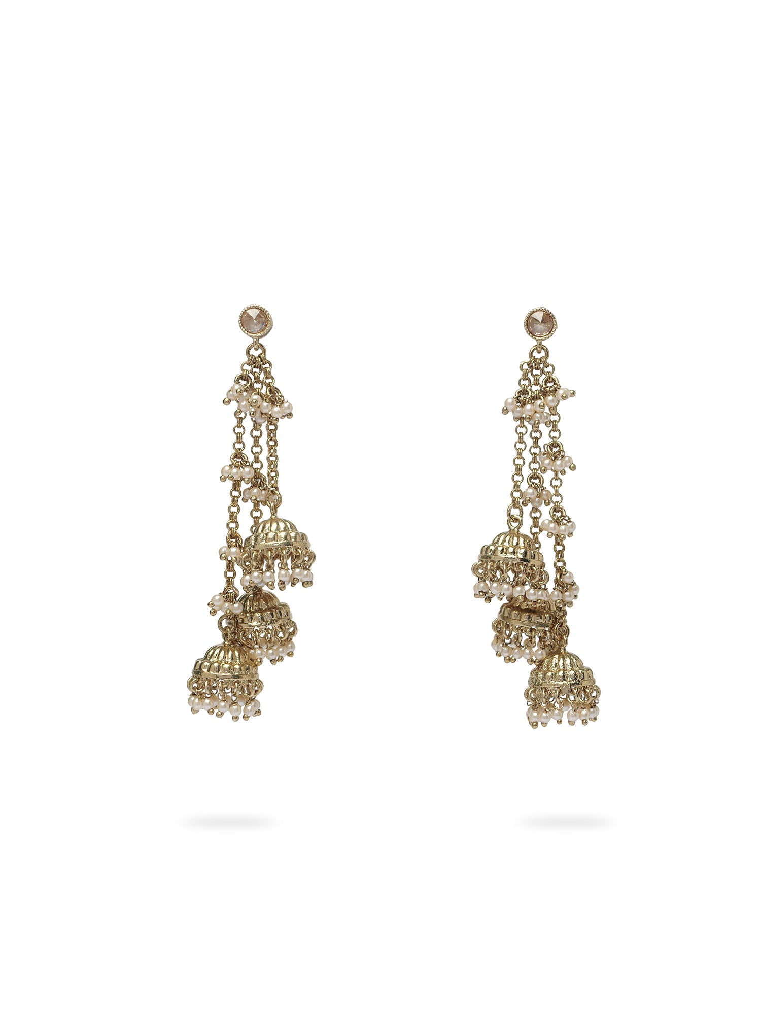Sunaina Jhumka Earrings in Champagne