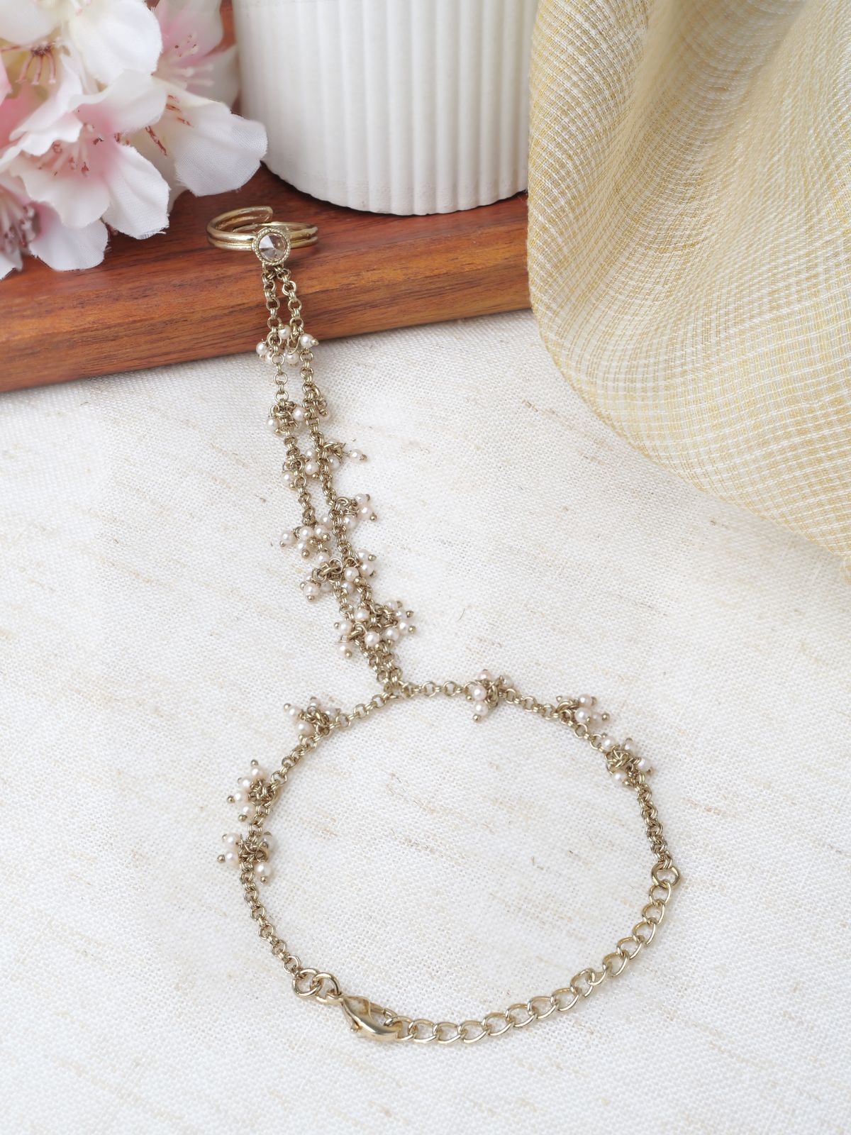 Sunaina Hand Chain in Champagne