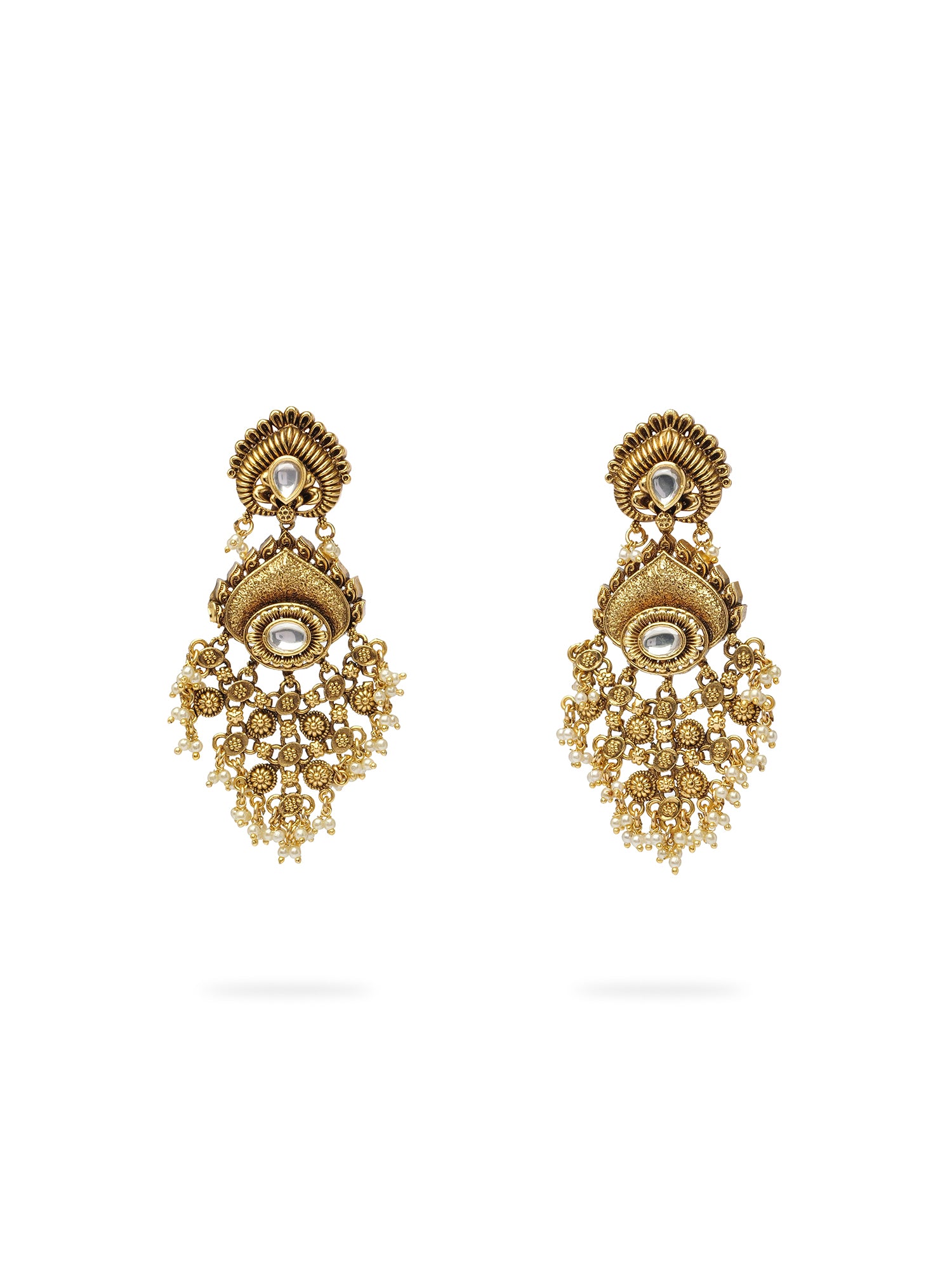Sundari Kundan Earrings in White
