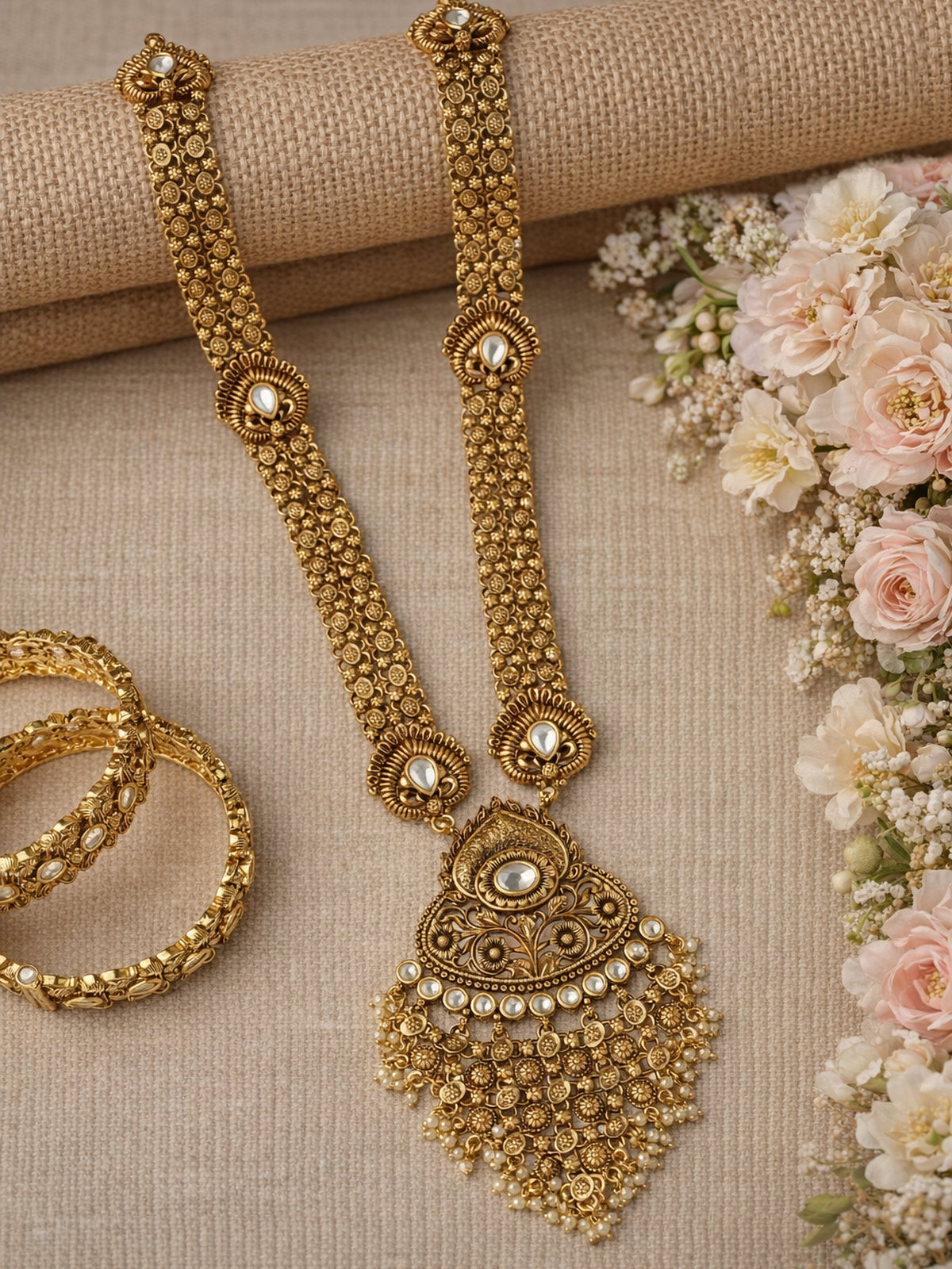 Sundari Kundan Rani Haar in Gold Oxidised