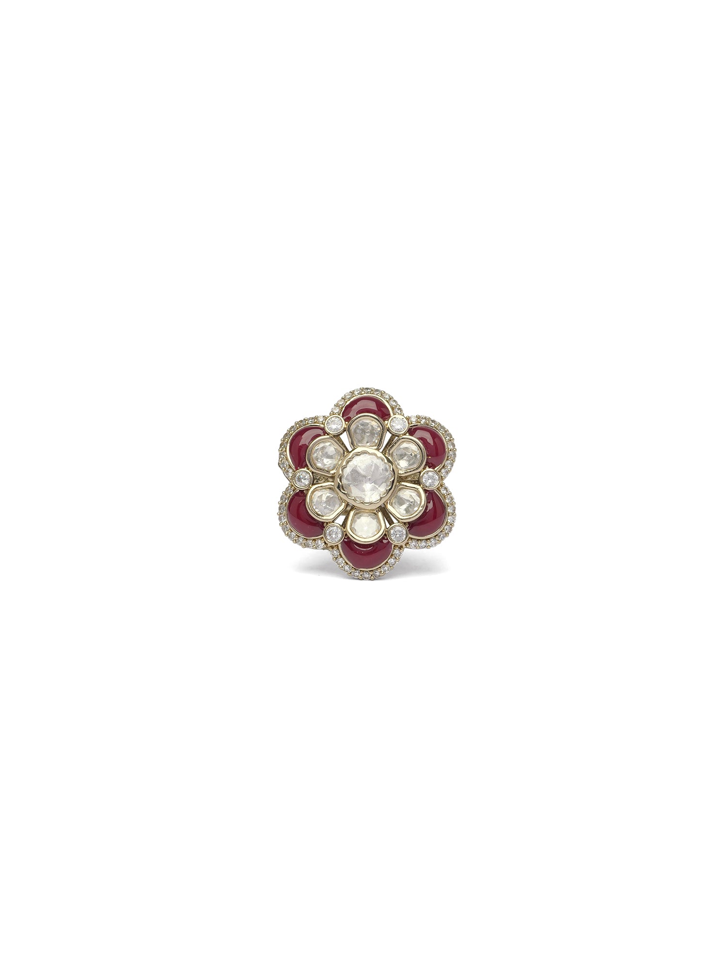 Surangi Kundan Ring in Ruby