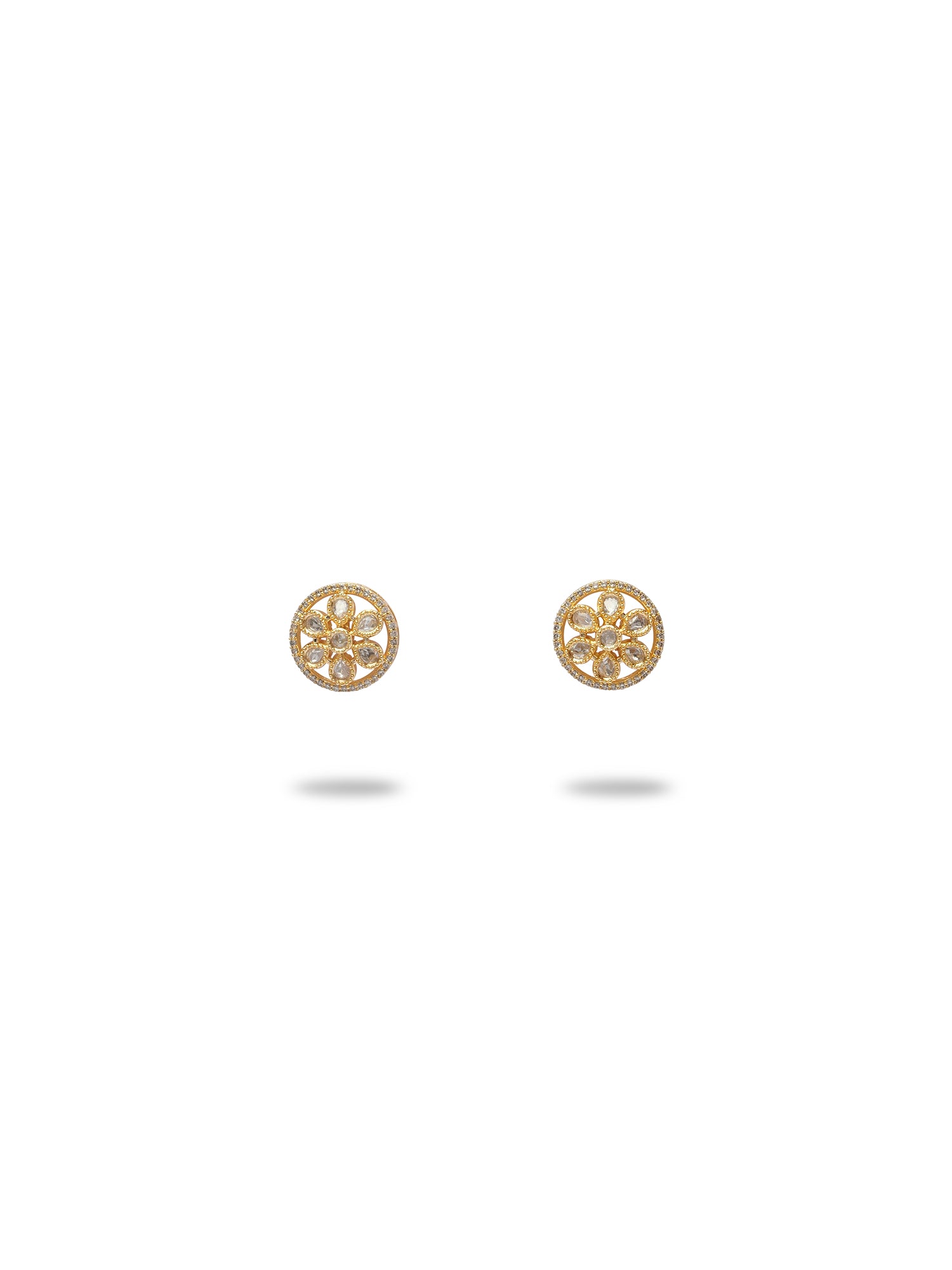 Sureni Floral Stud Earrings in White