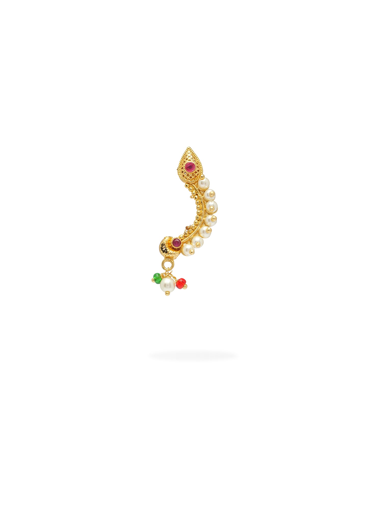 Swathi Maharashtrian Nose Pin in Hot Pink