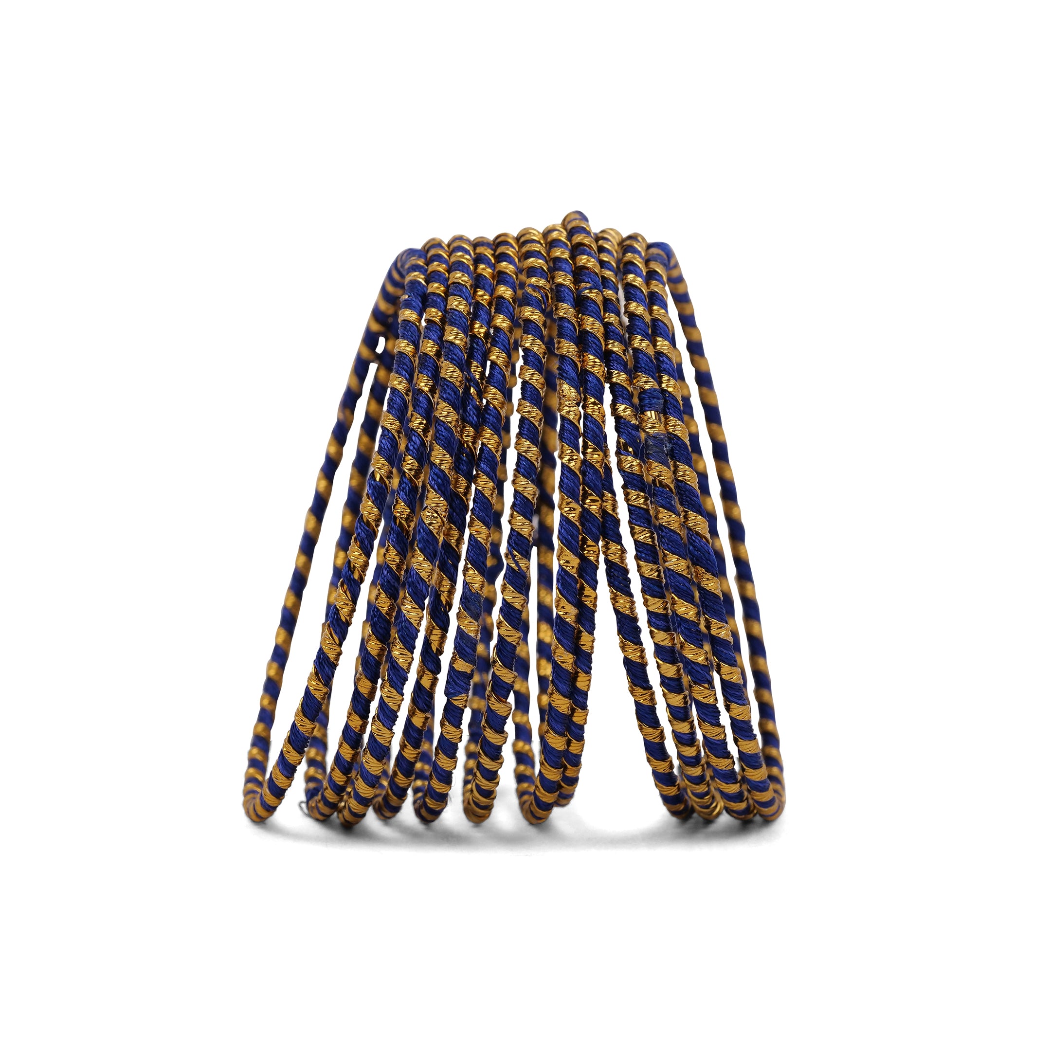Navy Striped Thread Bangles