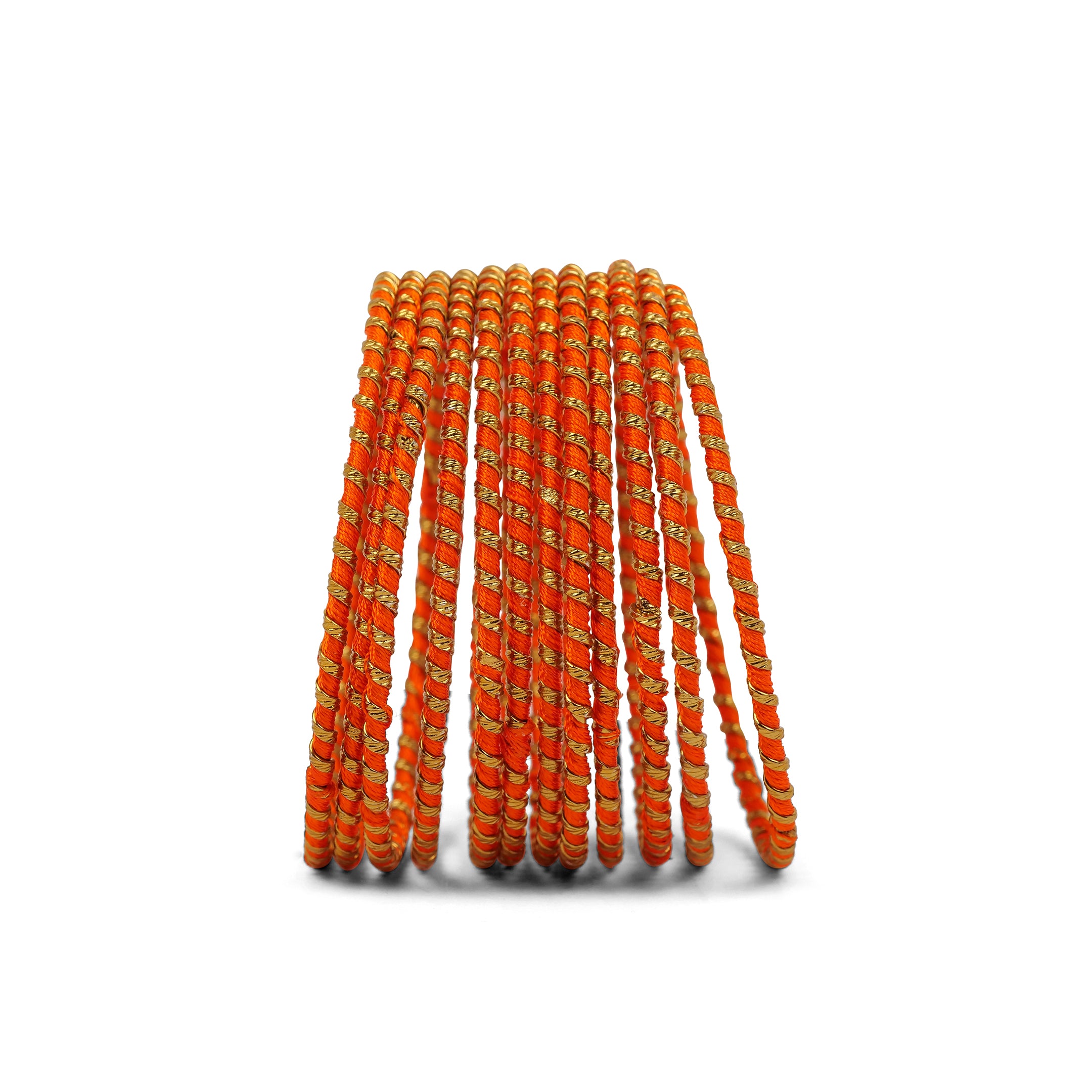 Orange Striped Thread Bangles