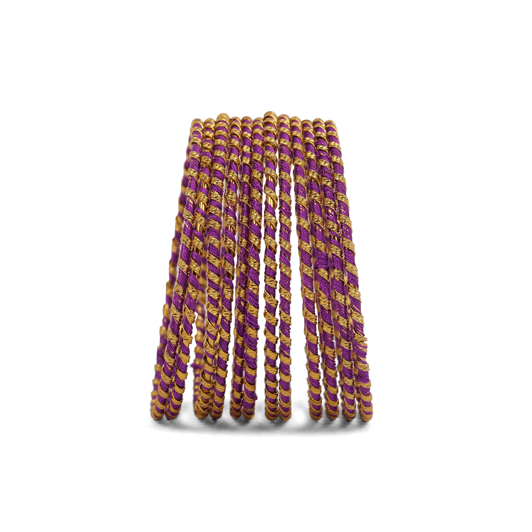 Purple Striped Thread Bangles