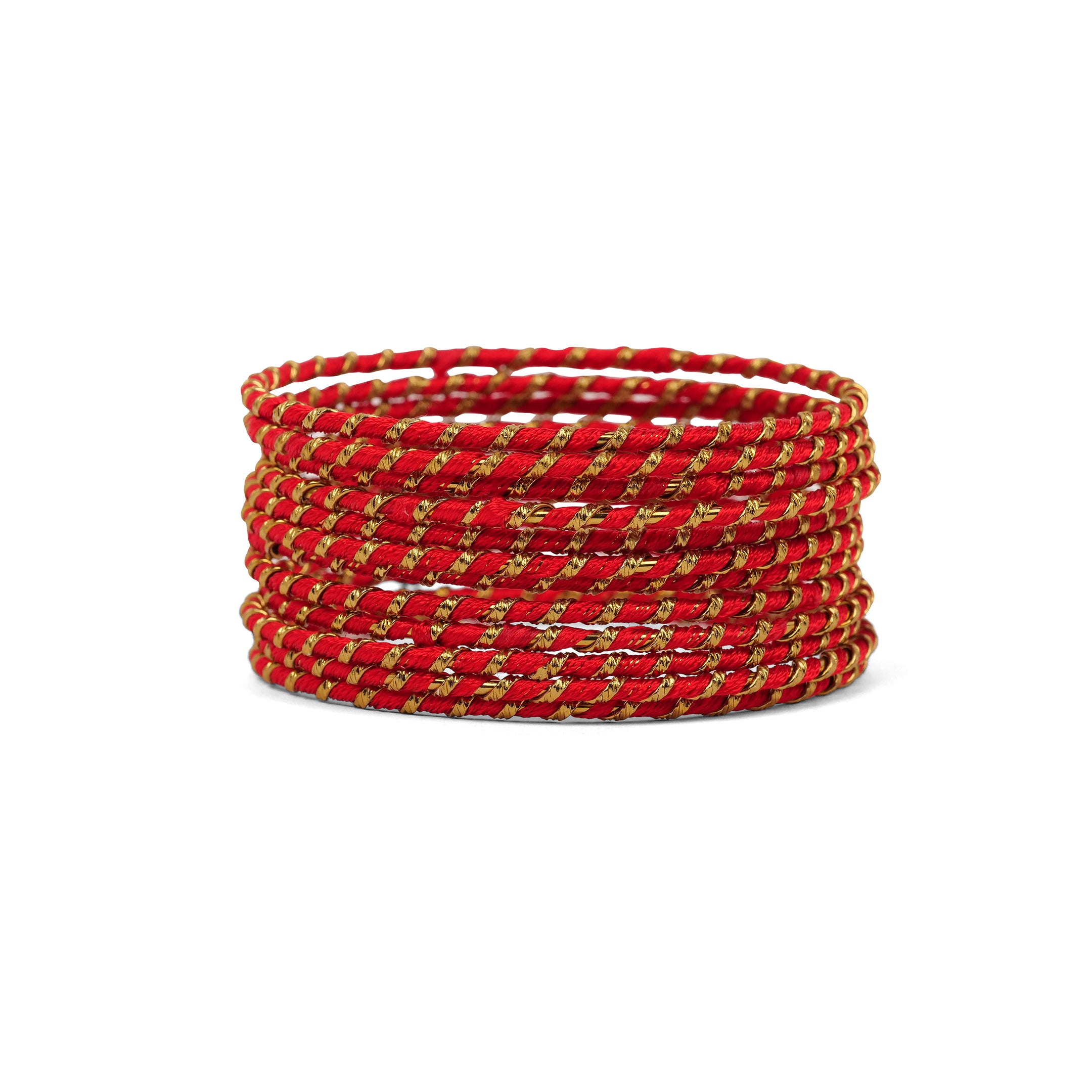Red Striped Thread Bangles