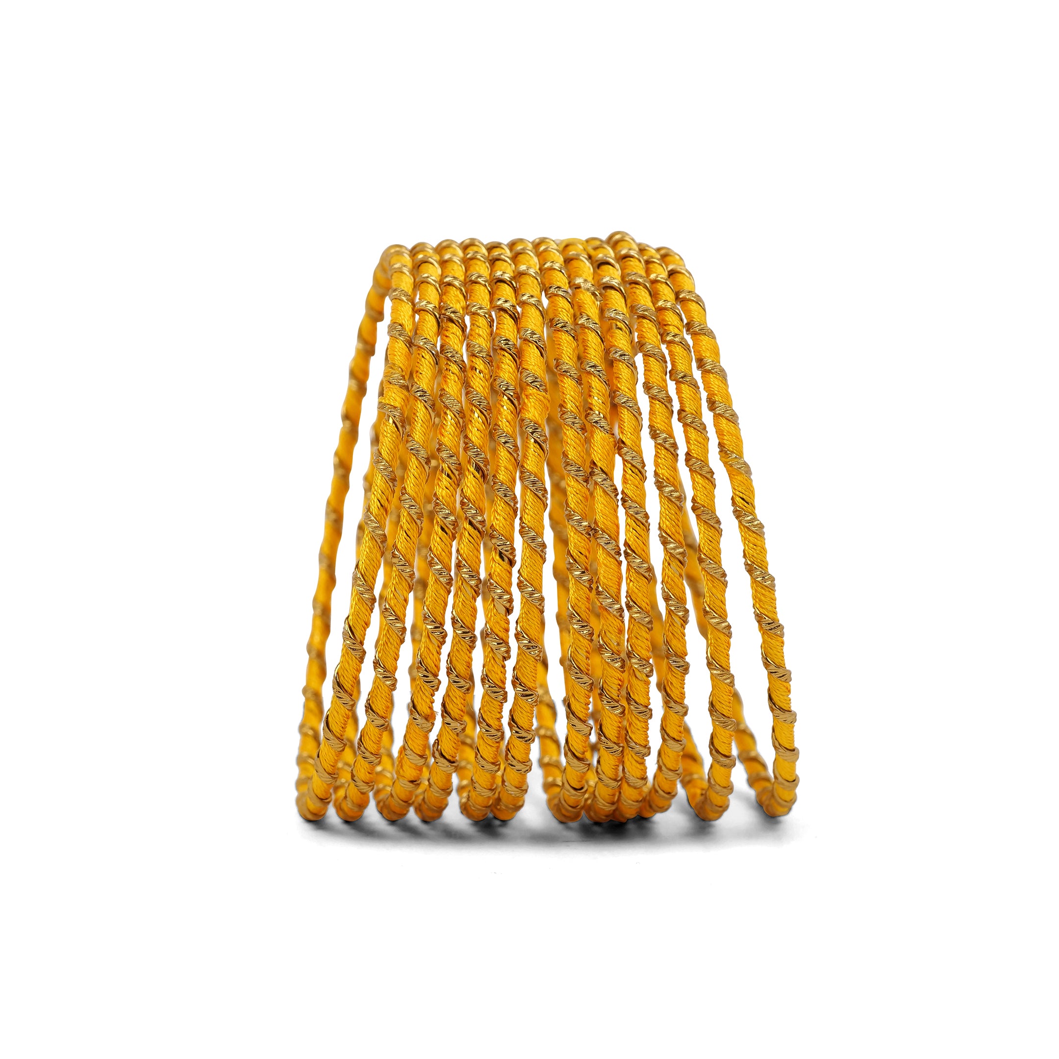Yellow Striped Thread Bangles