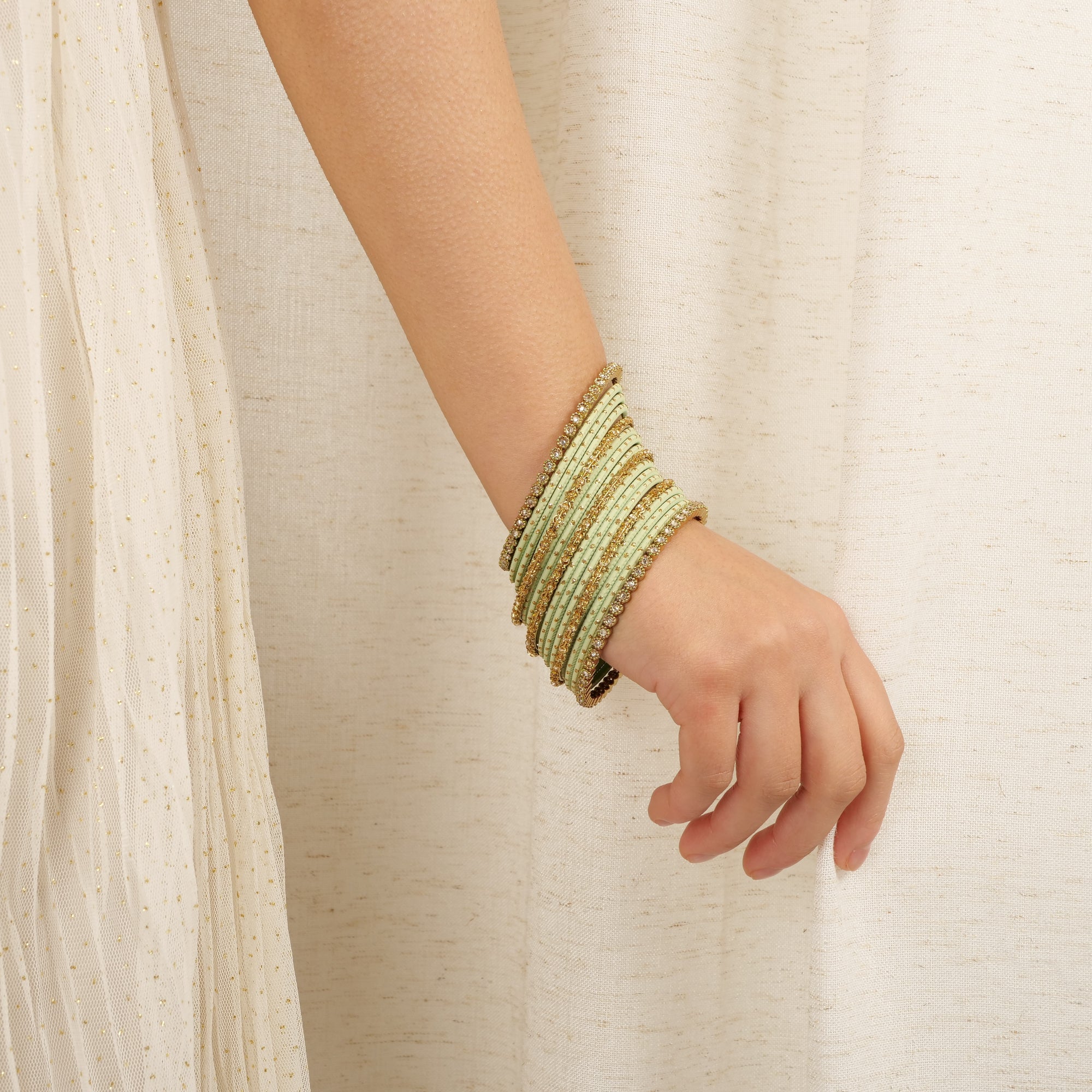 Timeless Antique and Mint Bangle Set
