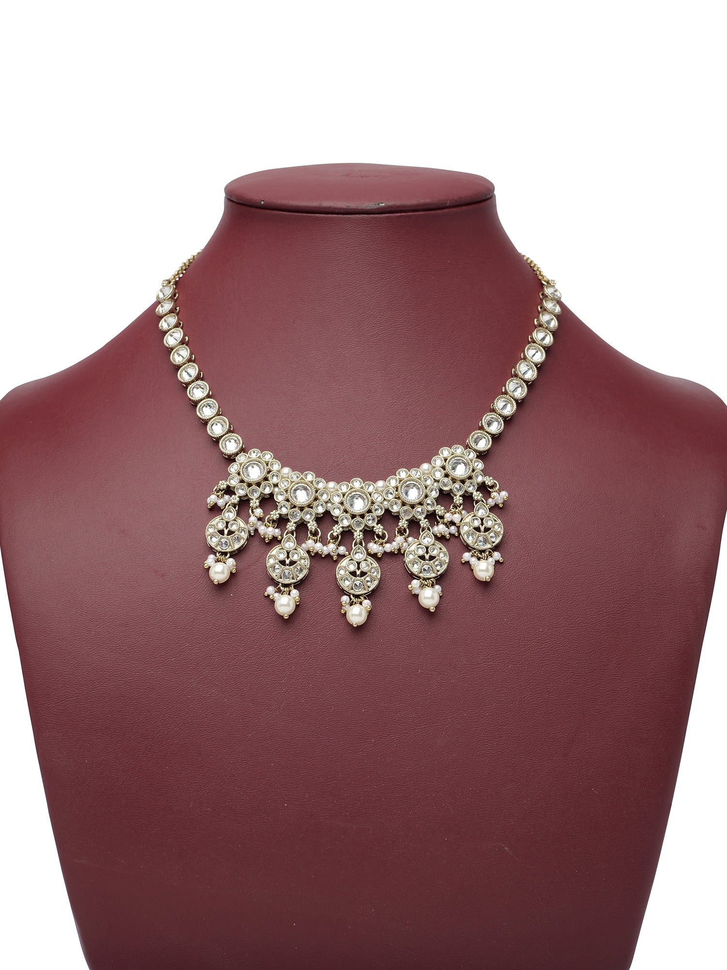Tahira Necklace Set in Pearl and White