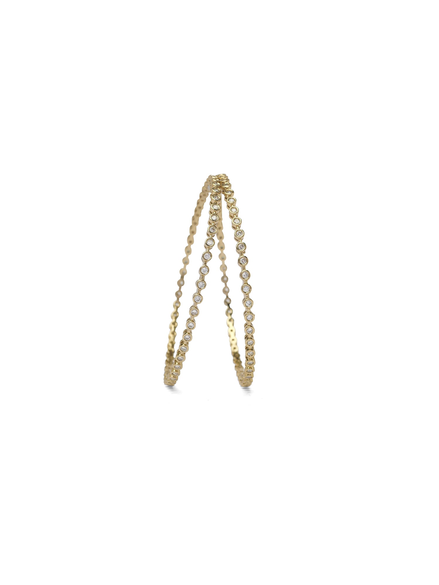 Talia Cubic Zirconia Bangles in Antique Gold