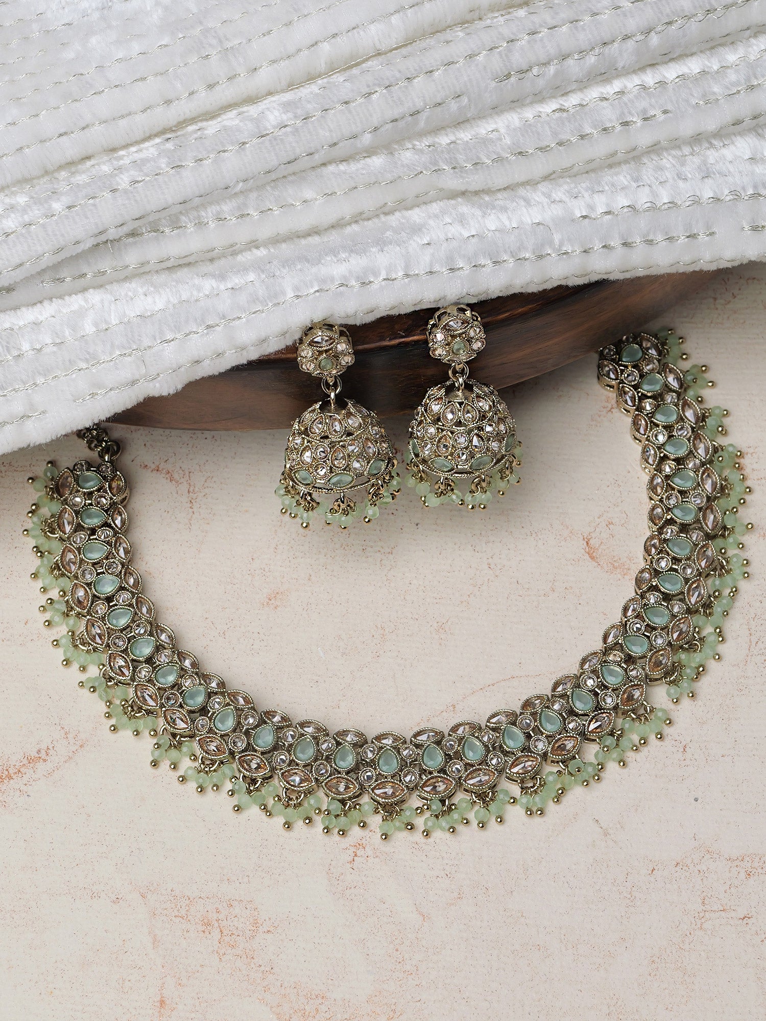 Tamira Necklace Set in Mint