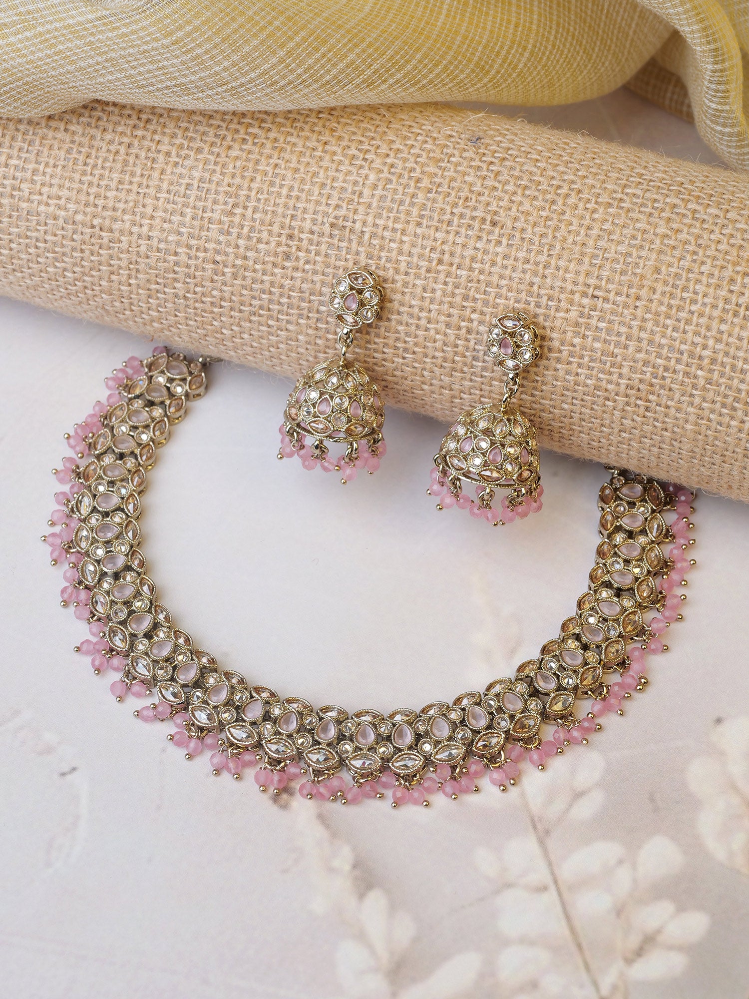 Tamira Necklace Set in Pink