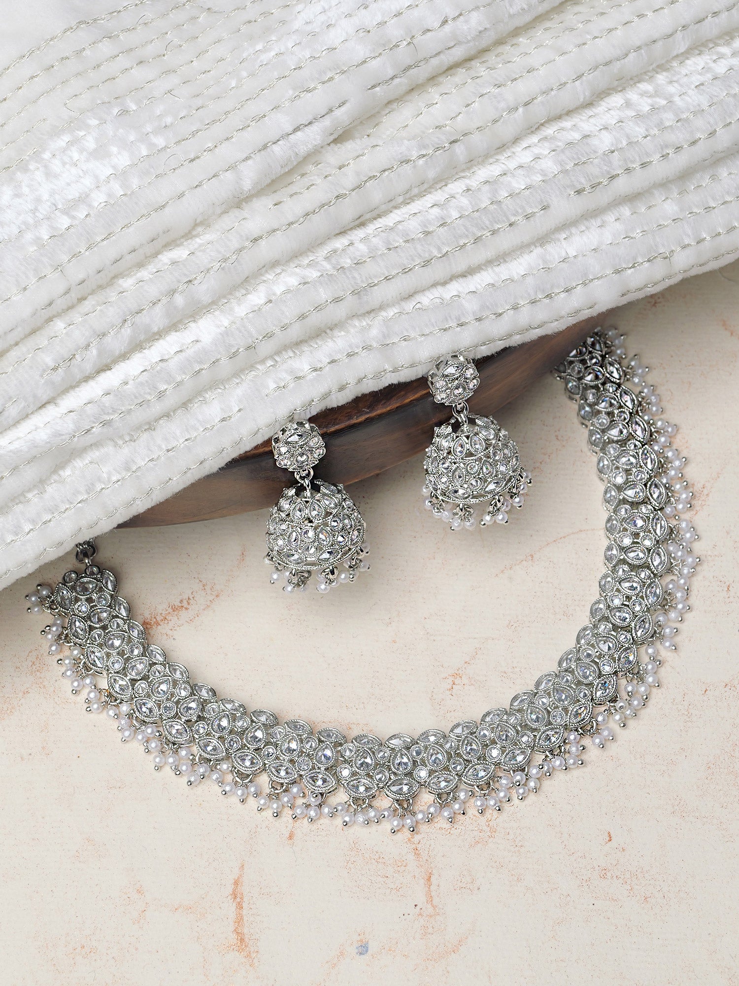Tamira Necklace Set in Rhodium