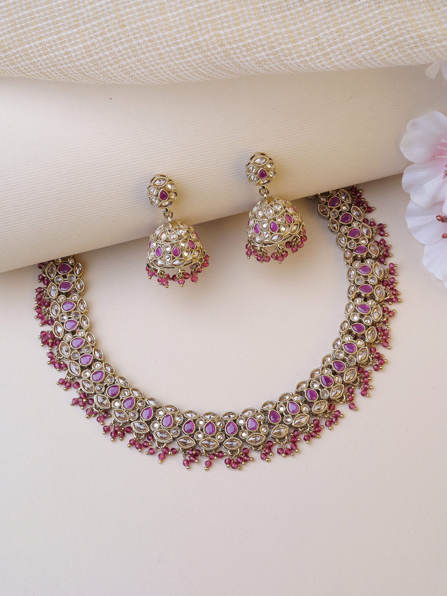 Tamira Necklace Set in Ruby