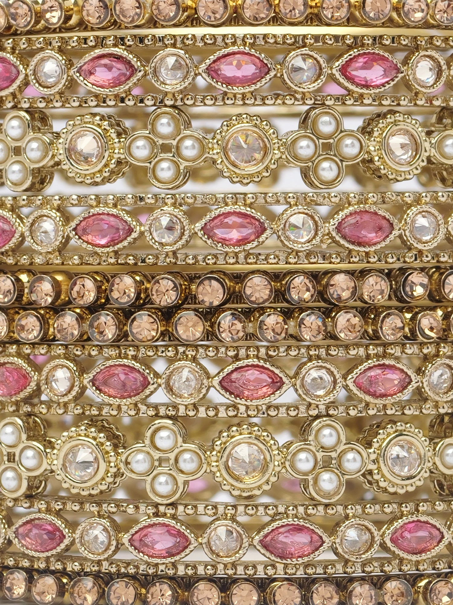 Tanira Jhumka Bangle Set in Hot Pink