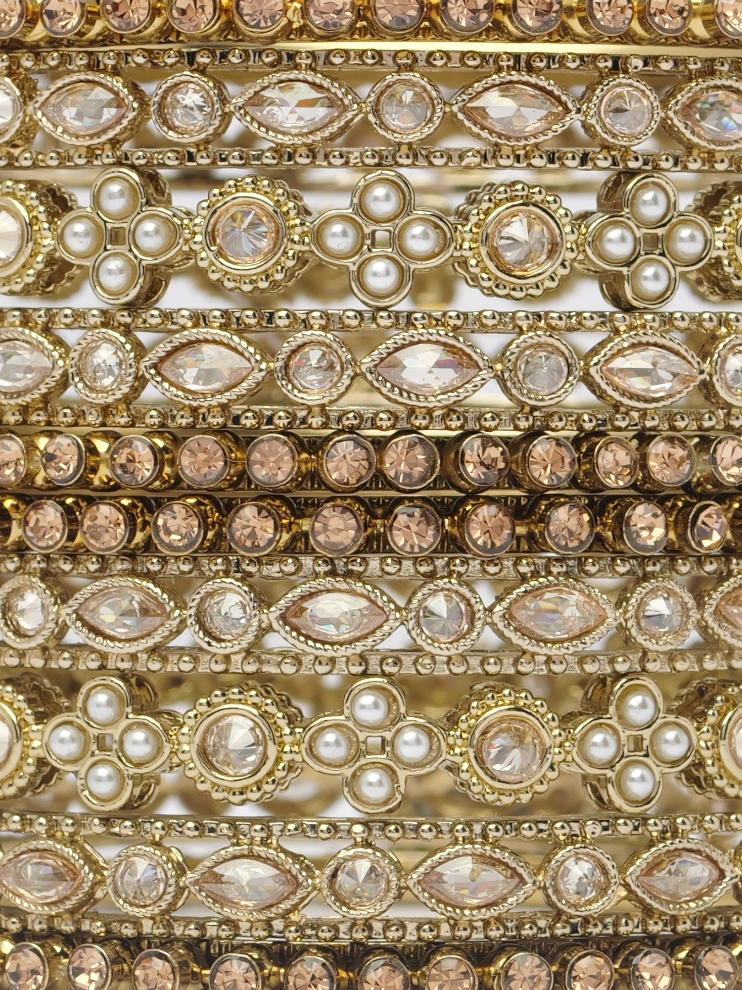 Tanira Jhumka Bangle Set in Champagne
