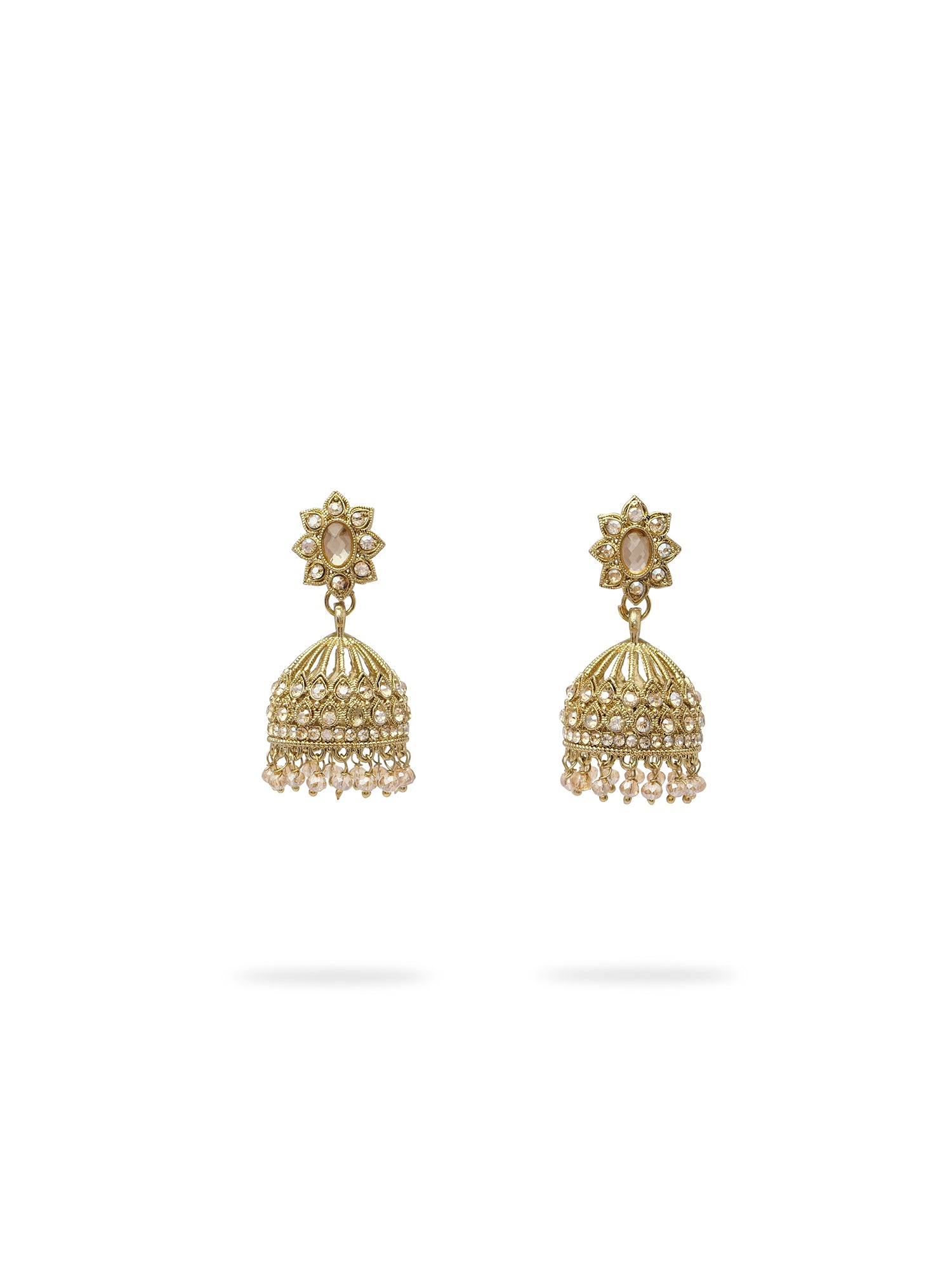 Tanisha Jhumka Earrings in Champagne