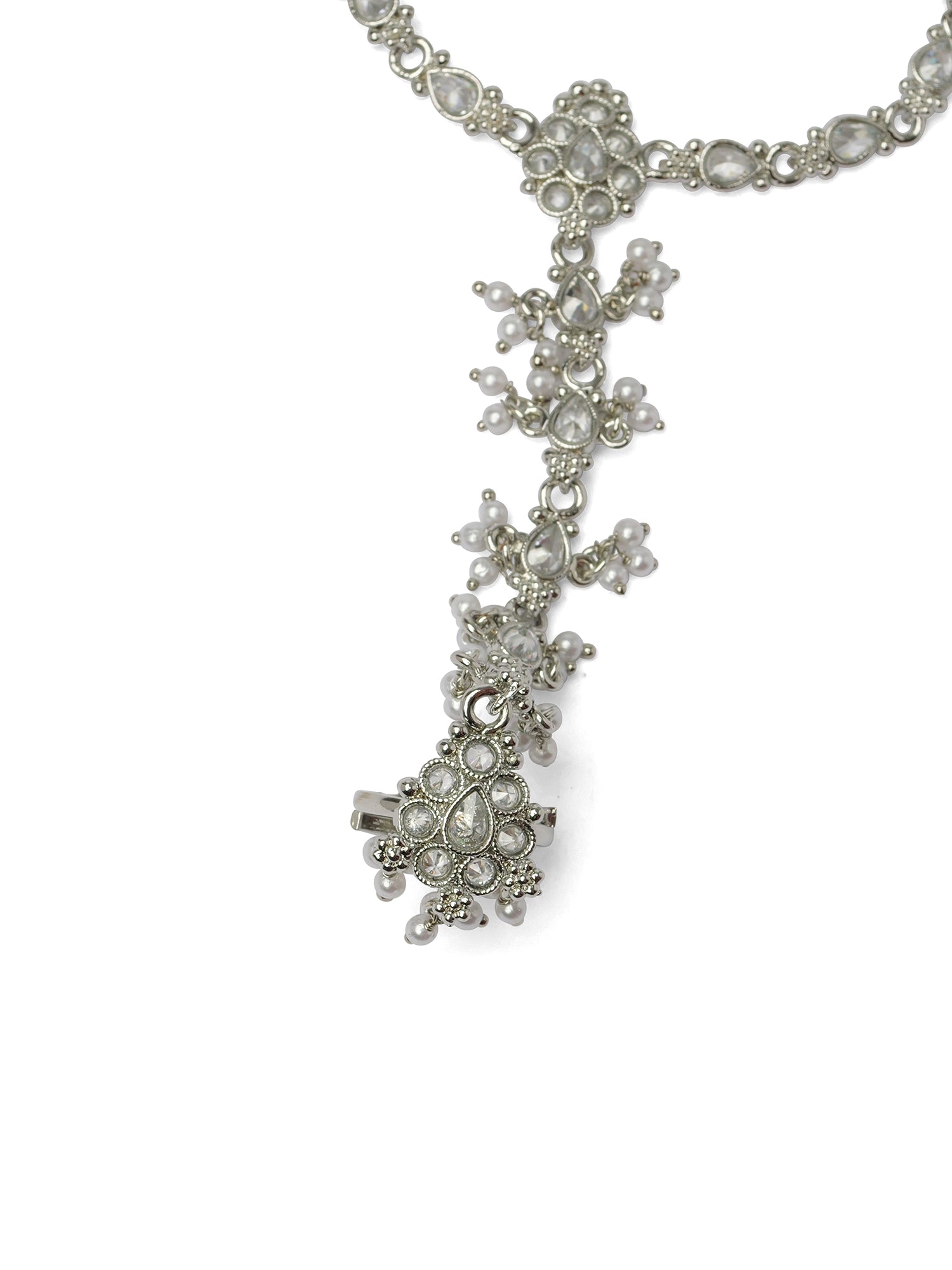 Tanvi Hand Chain in Rhodium