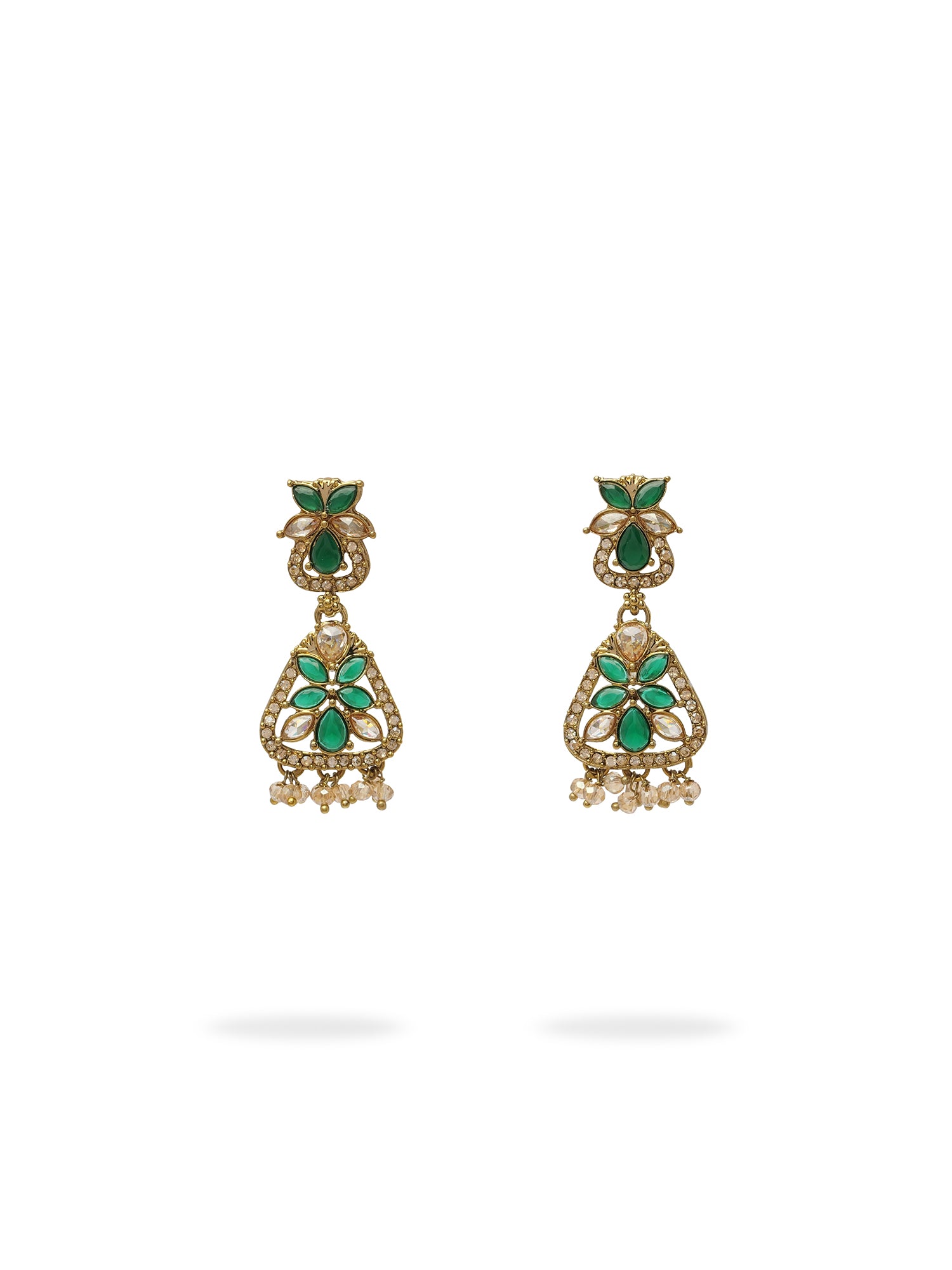 Tanvi Necklace Set in Green and Antique Gold