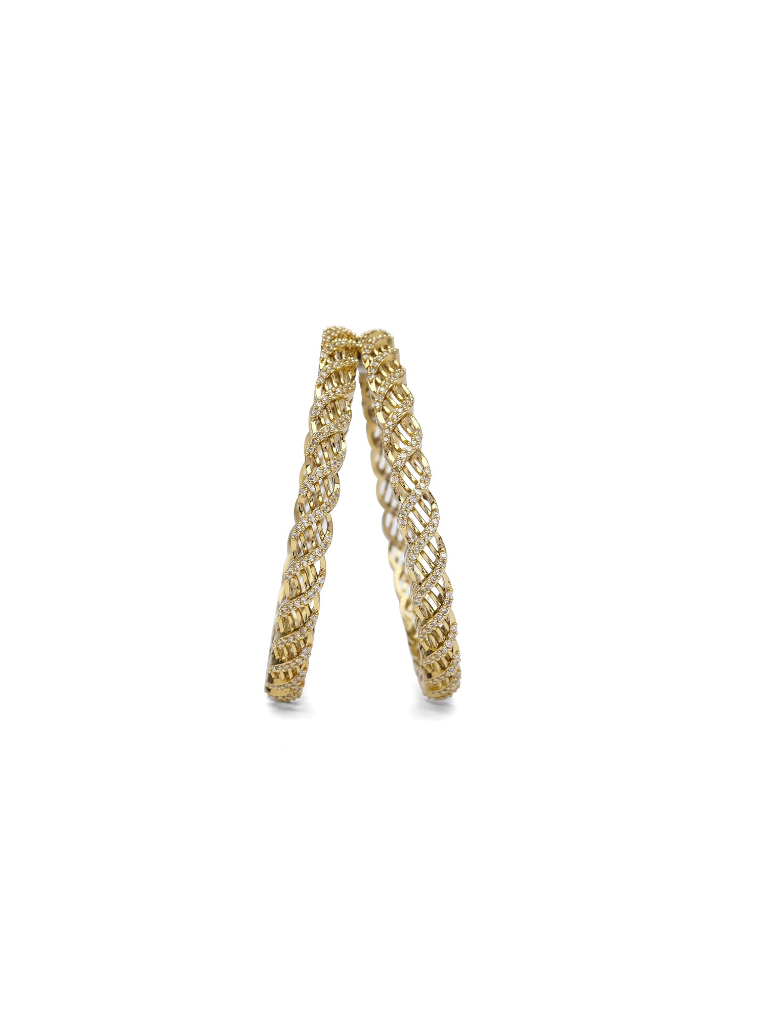 Tara Cubic Zirconia Bangles in White