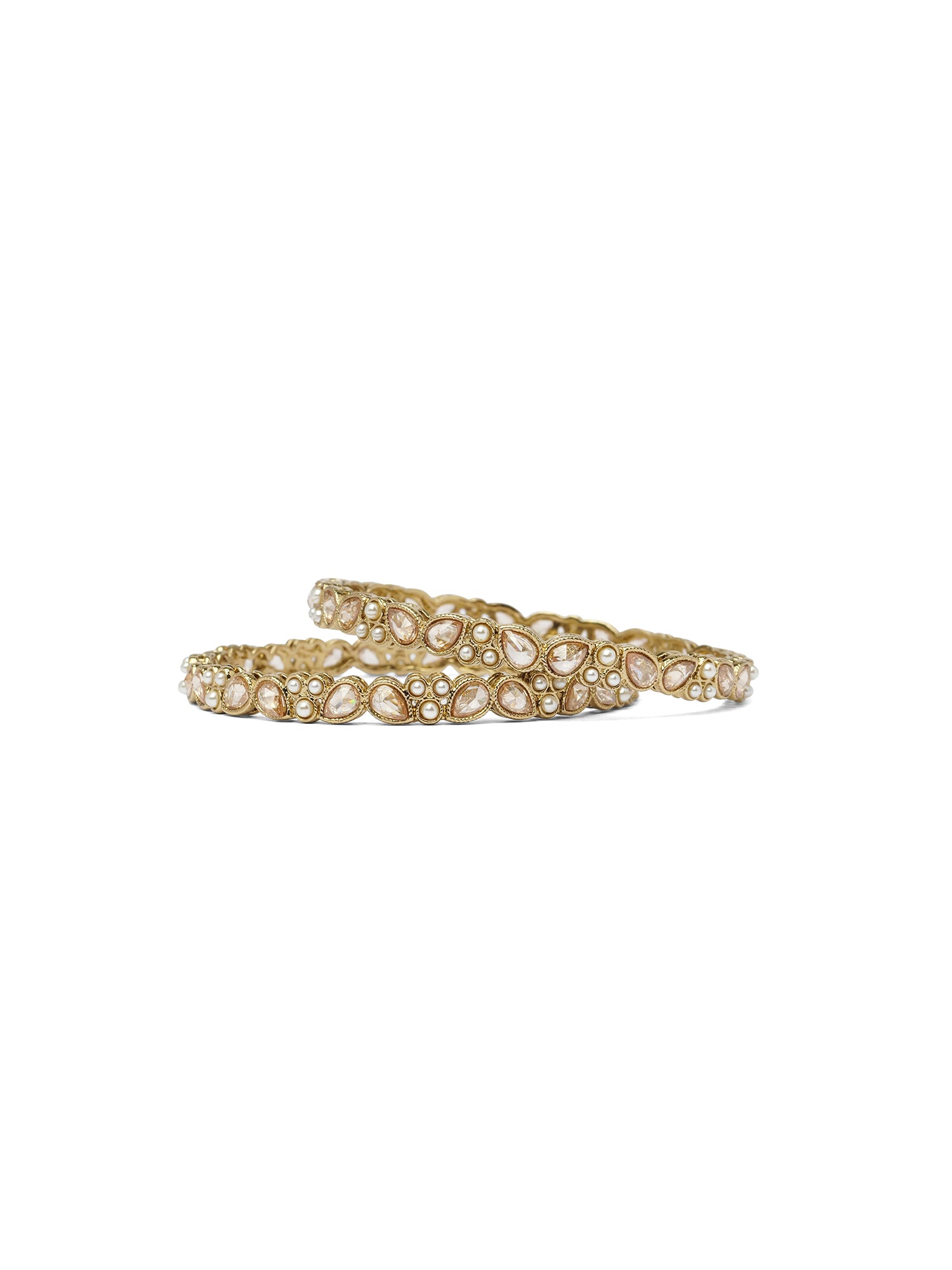 Tarangi Kada Pearl Bangles in Champagne