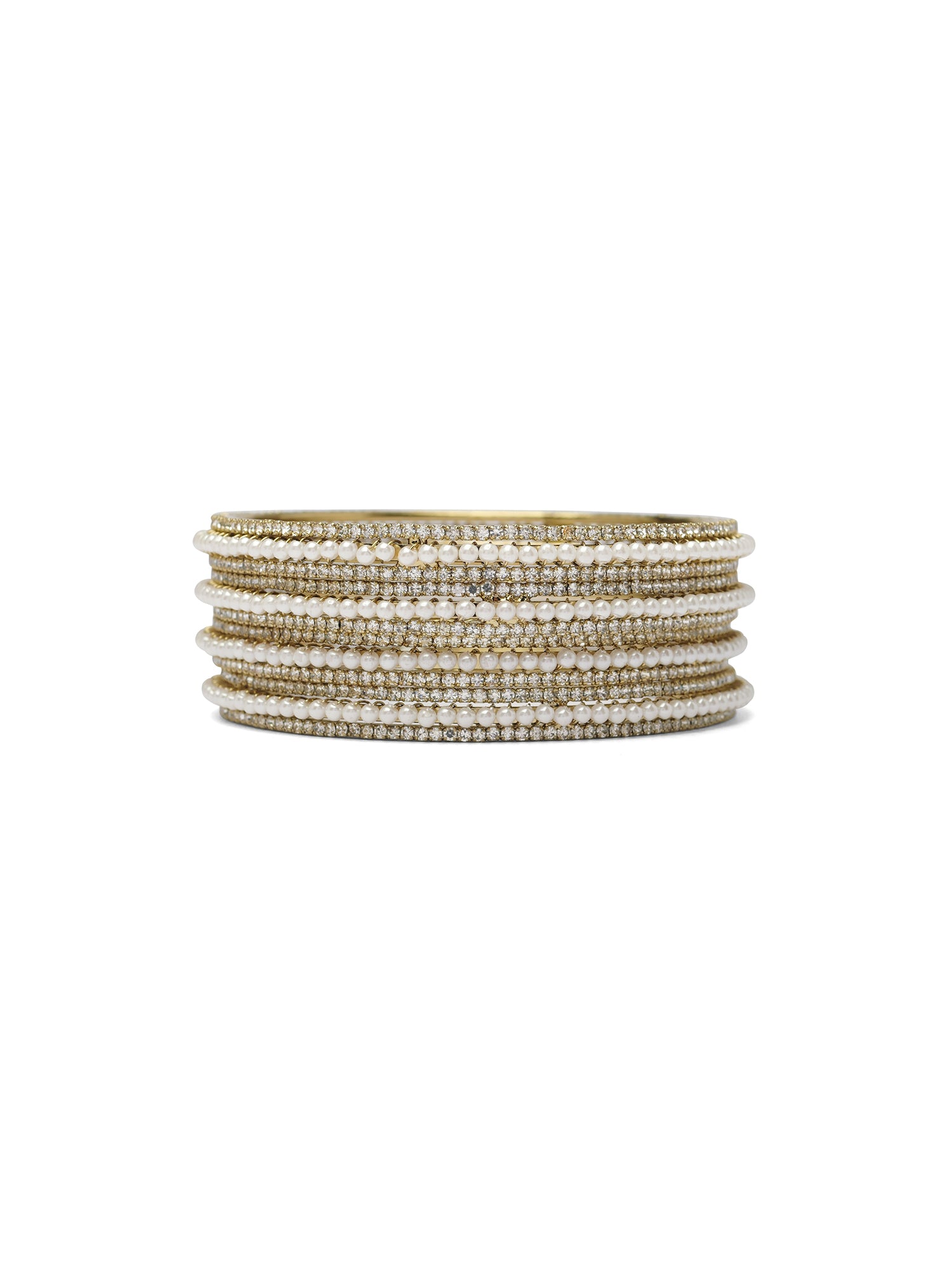 Tejal Pearl and Diamante Kada Bangles