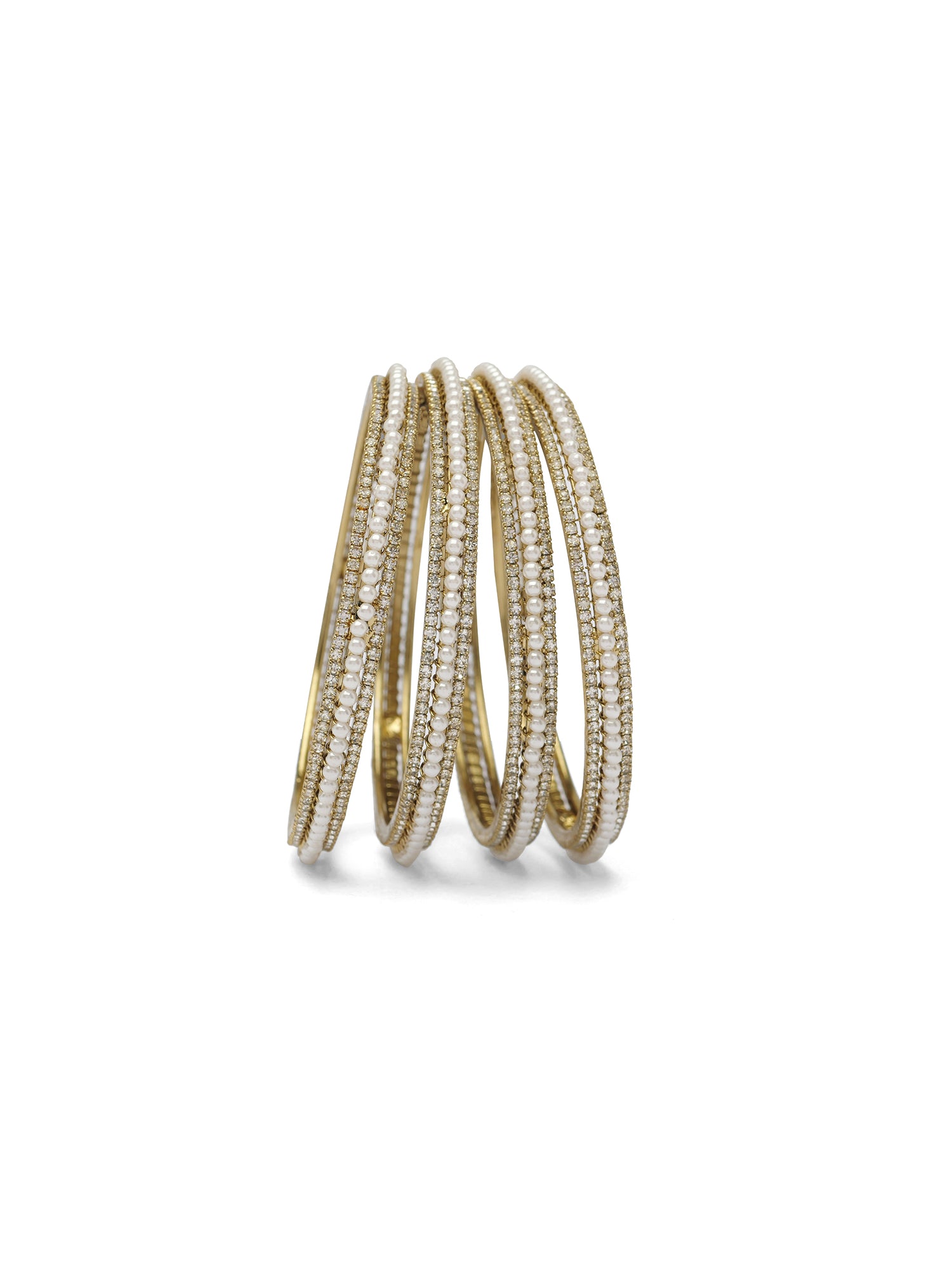 Tejal Pearl and Diamante Kada Bangles