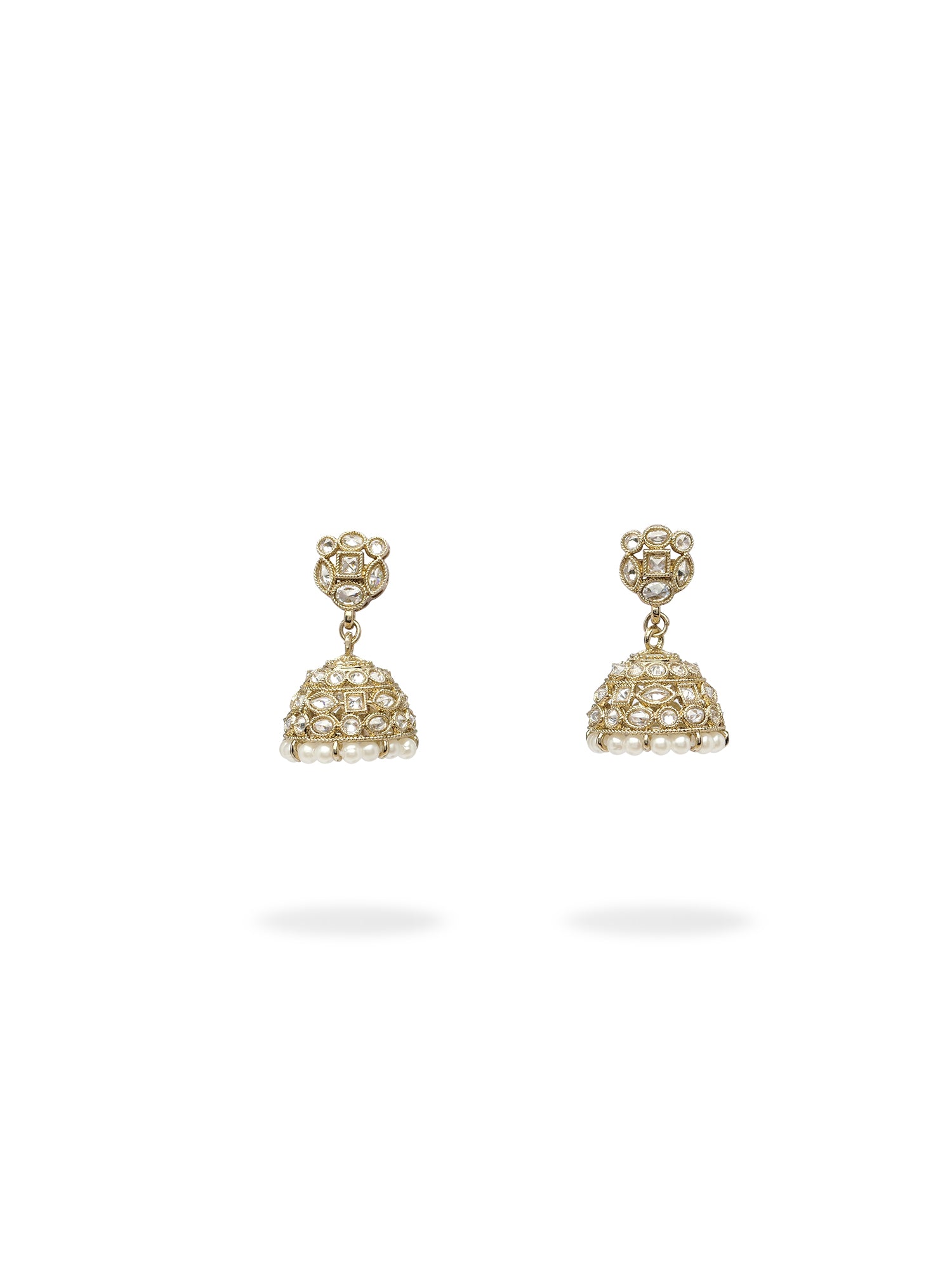 Tisha Jhumka Earrings in White