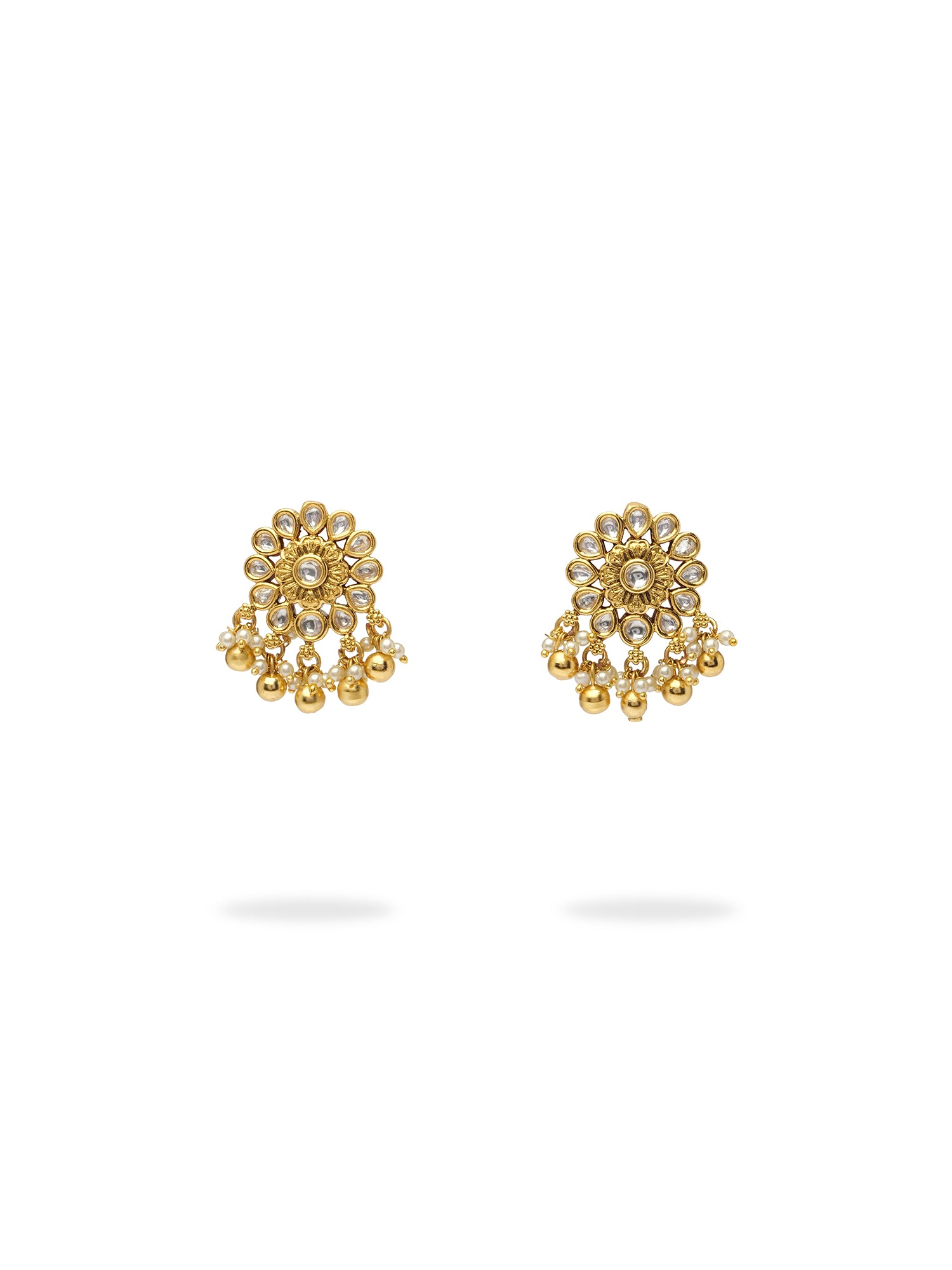 Tiyana Kundan Earrings in White