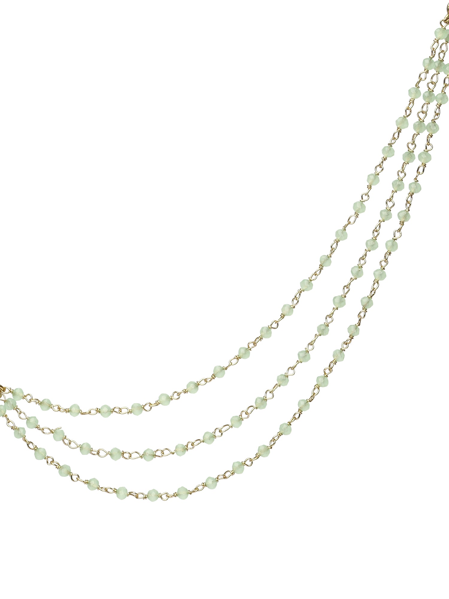 Triple Layer Bead Ear Chains in Mint