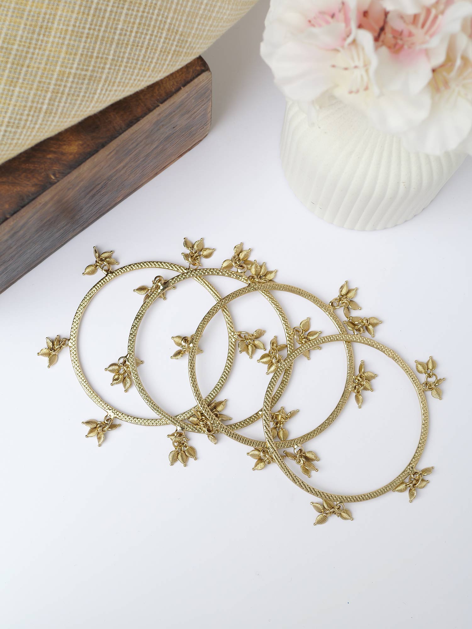 Tulsi Kashmiri Bangles in Antique Gold