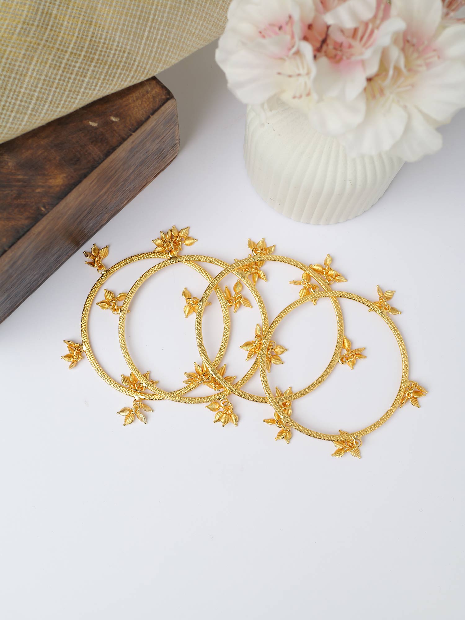 Tulsi Kashmiri Bangles in Gold
