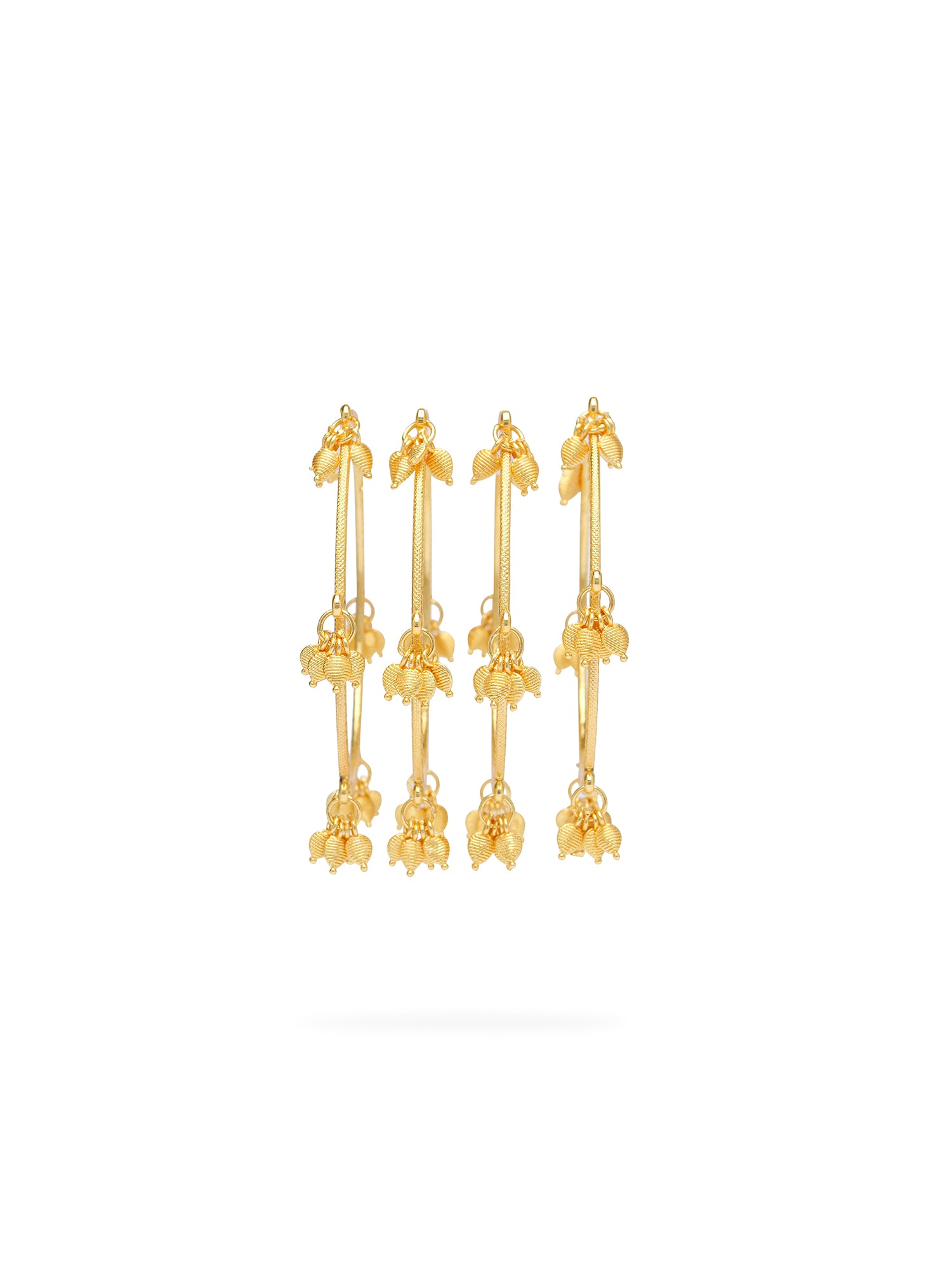 Tulsi Leaf Drop Bangles in Gold 