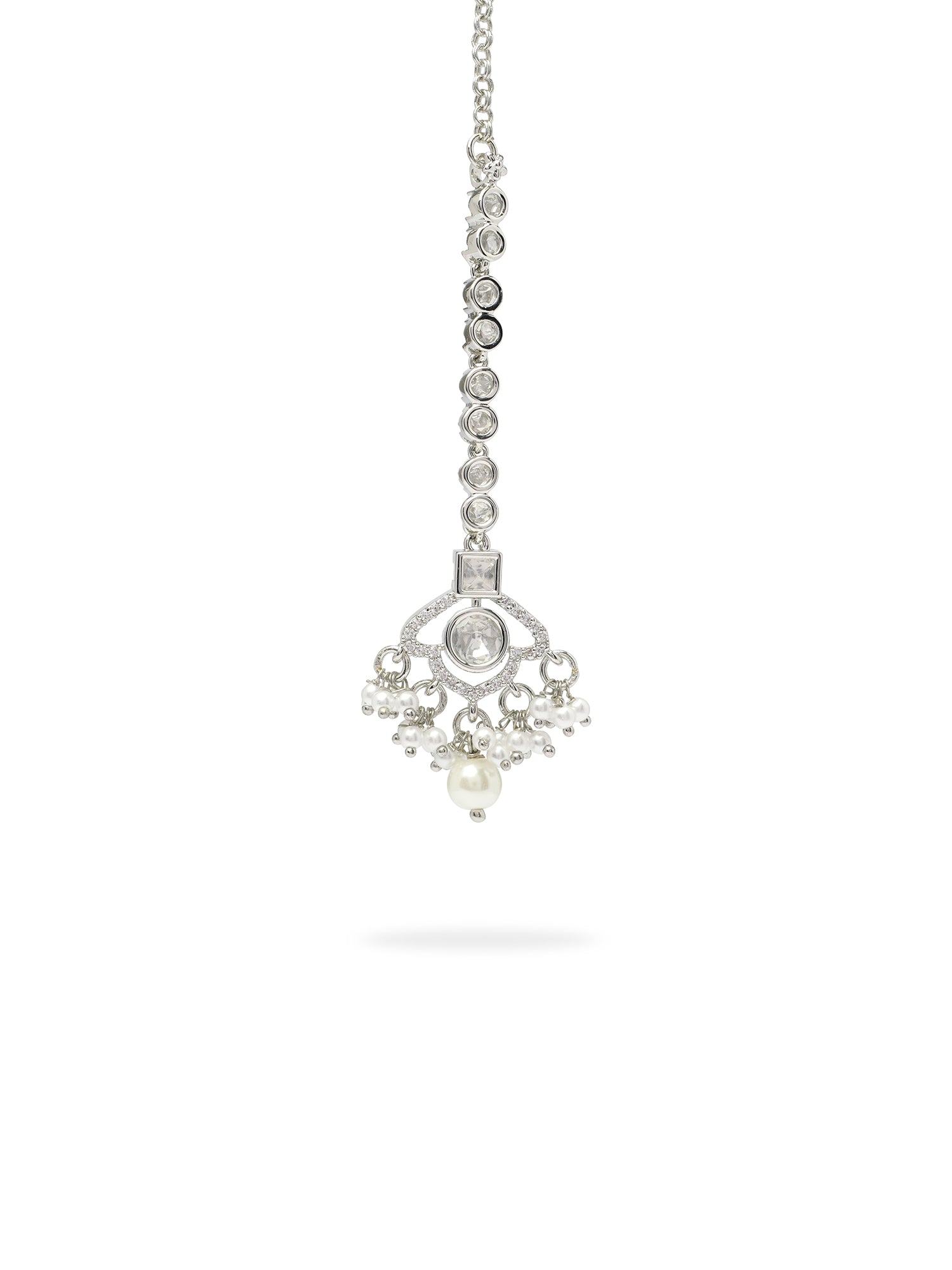 Uma Kundan Maang Tikka in Rhodium