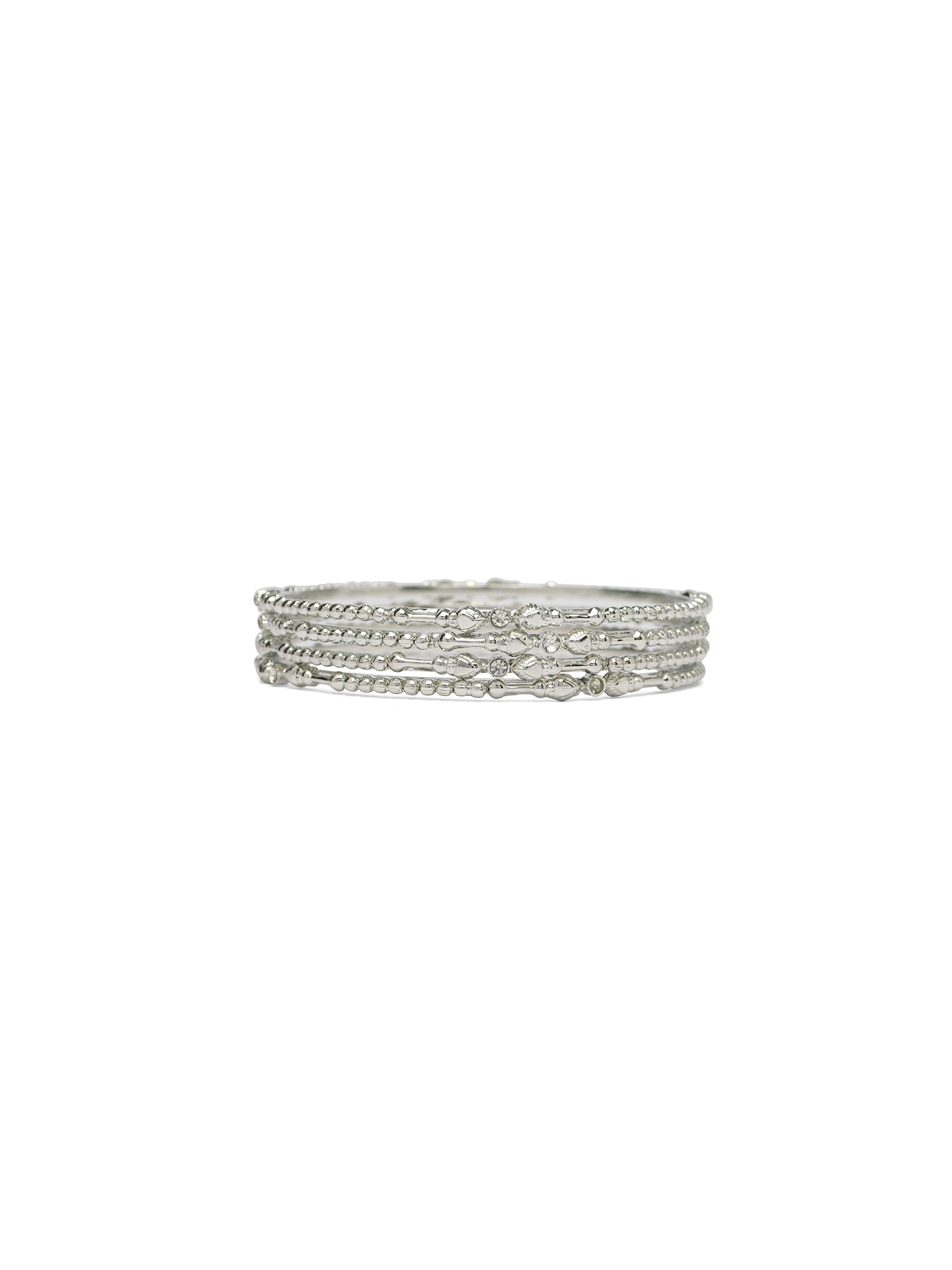 Urvi Diamante Bangles in Rhodium