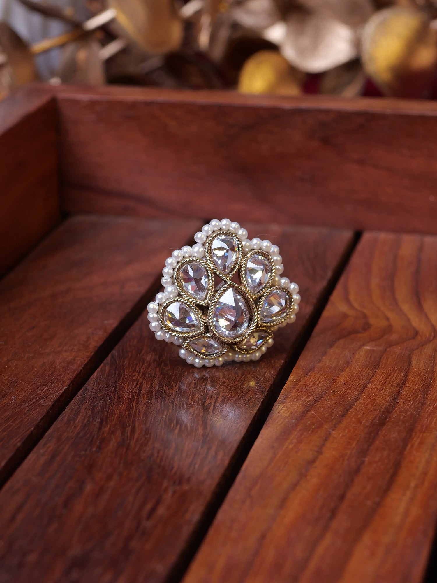 Utsav Pearl Ring in White