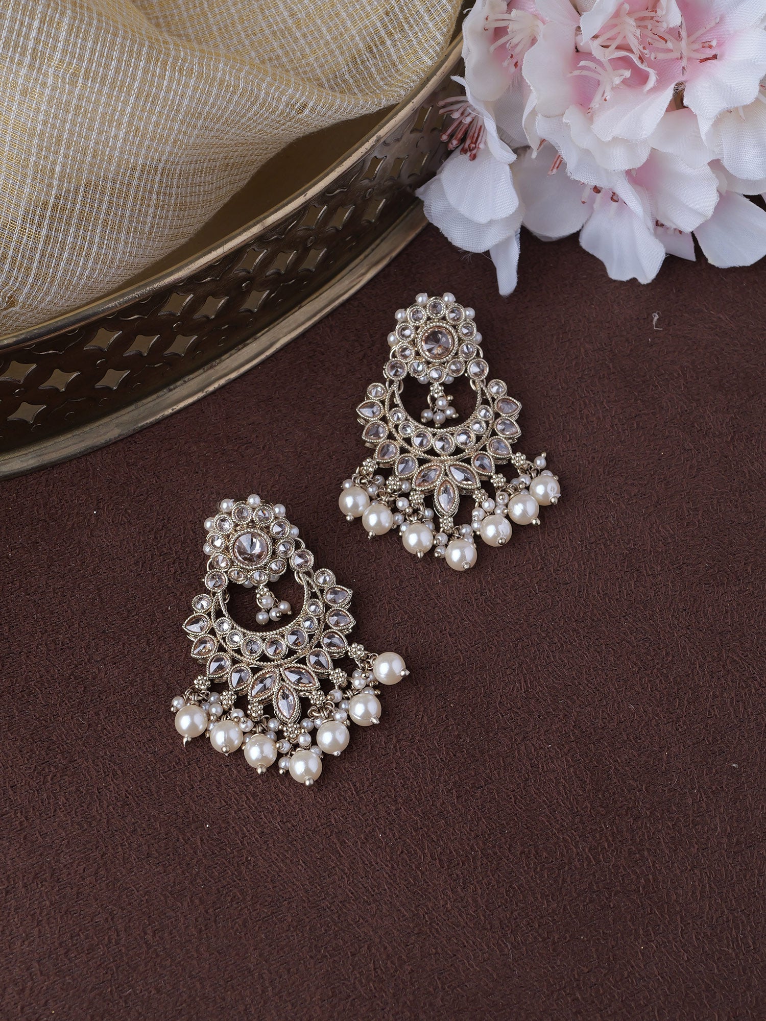 Vaishali Earrings in Champagne