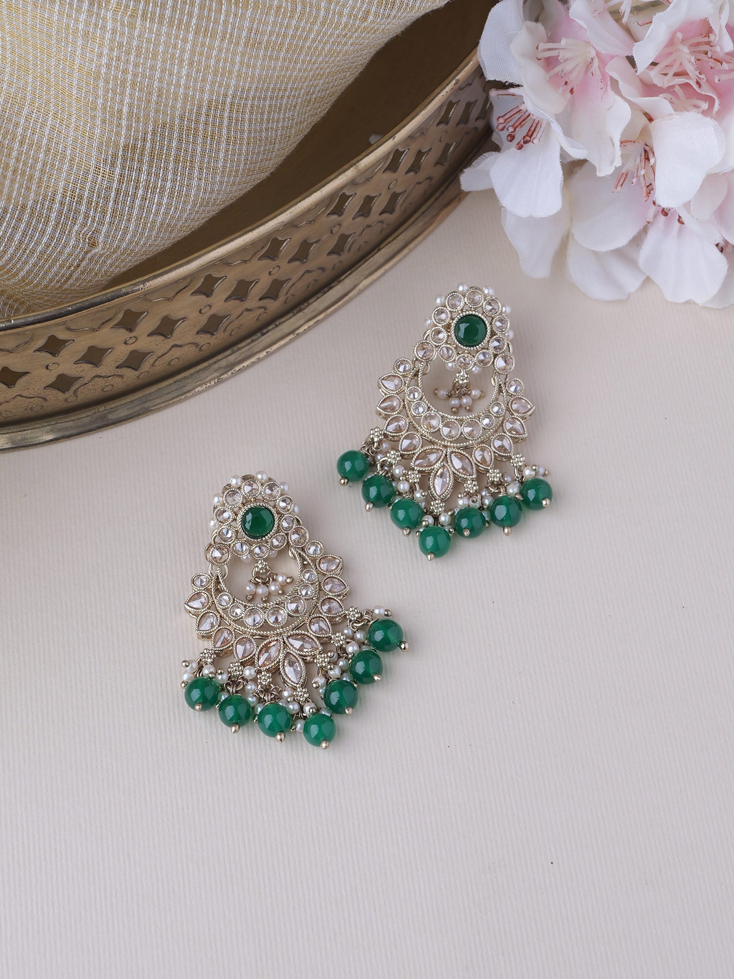 Vaishali Earrings in Green