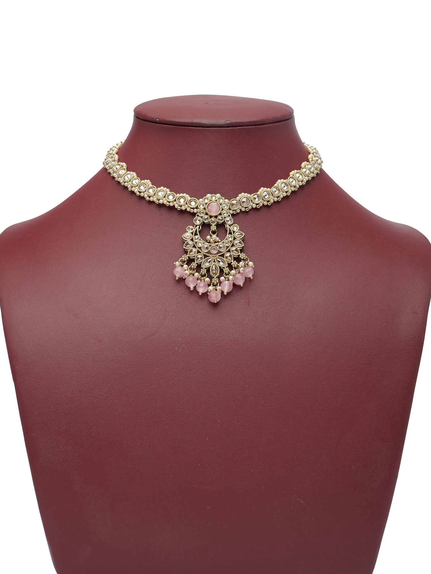 Vaishali Necklace Set in Light Pink
