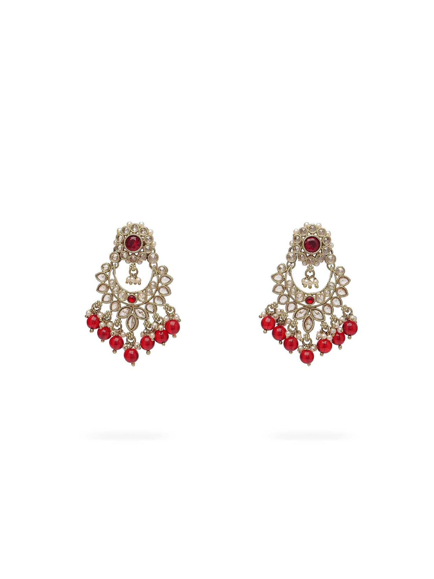 Vaishali Necklace Set in Maroon 