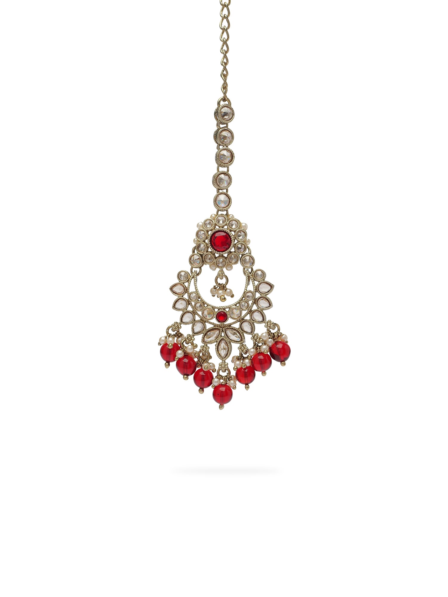 Vaishali Necklace Set in Maroon 