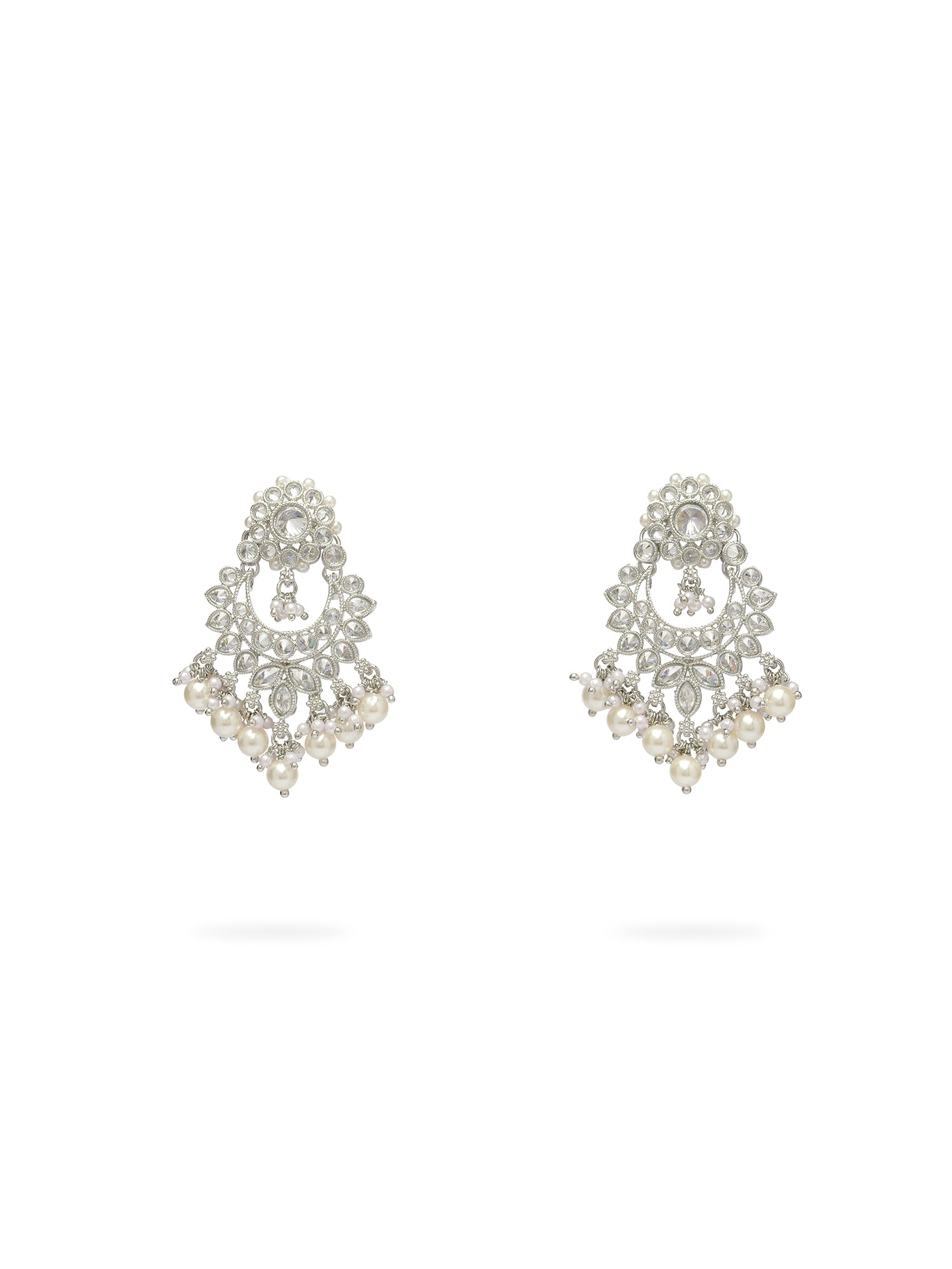 Vaishali Necklace Set in Rhodium