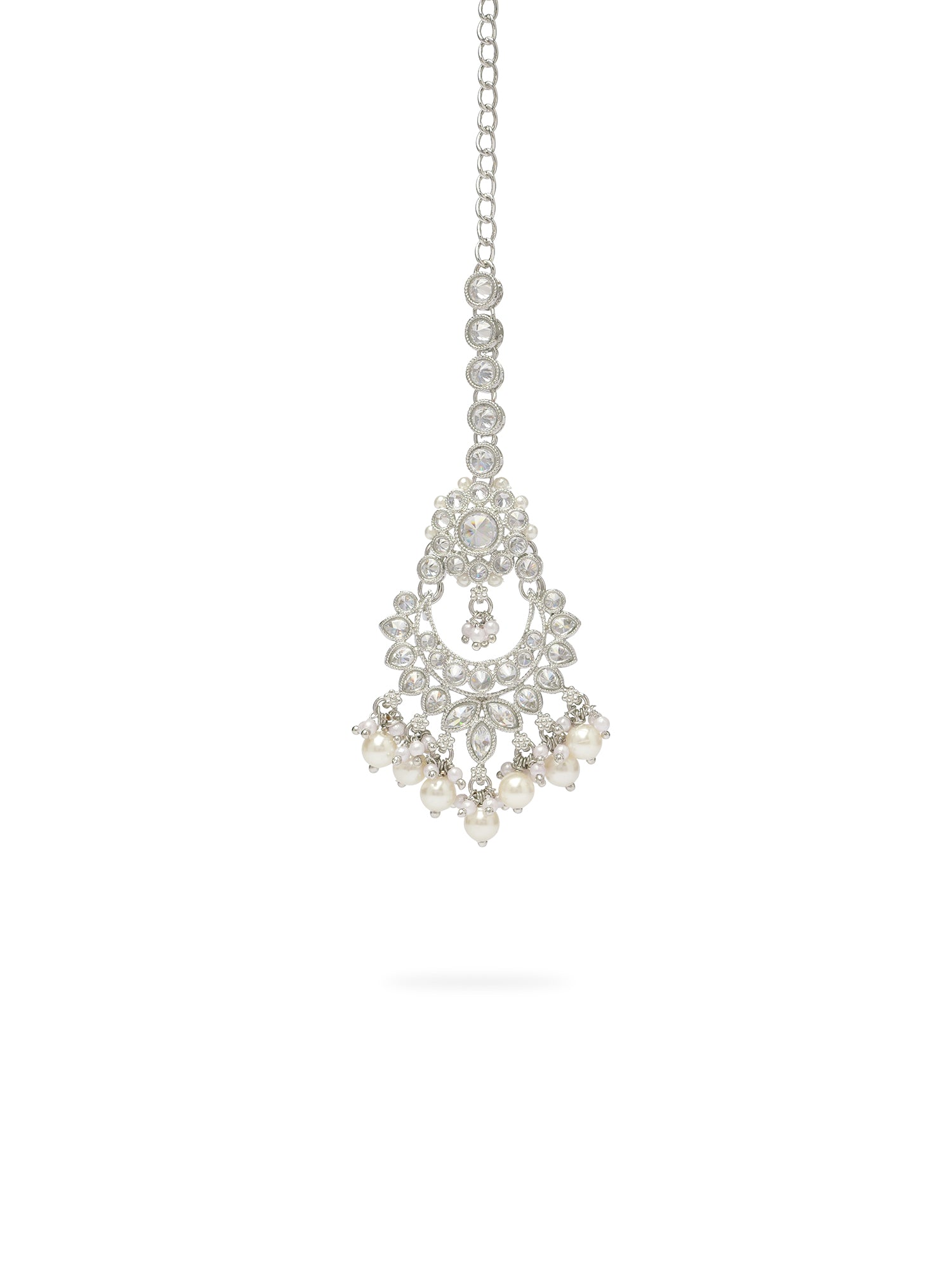 Vaishali Necklace Set in Rhodium