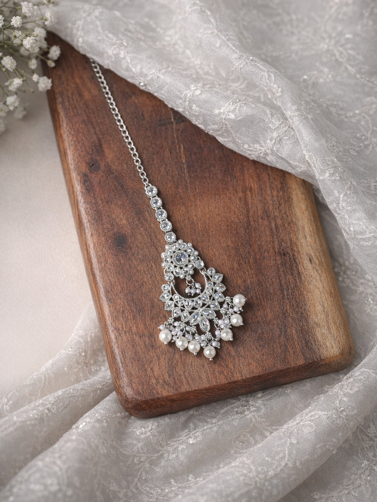 Vaishali Maang Tikka in Rhodium 