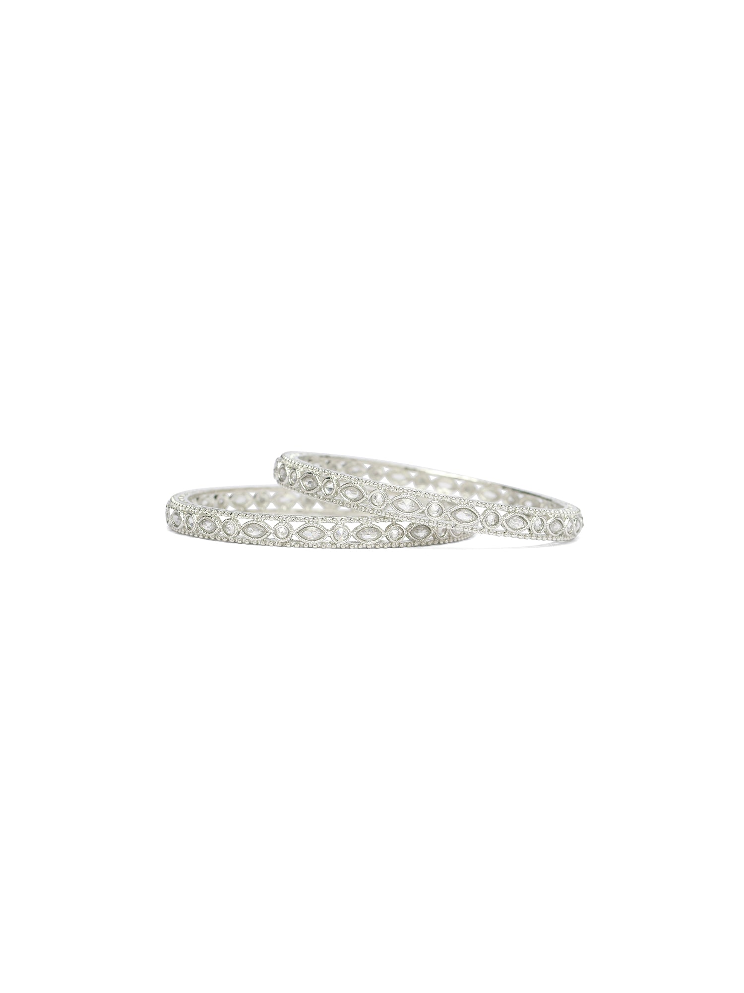 Vamika Kada Bangles in Rhodium