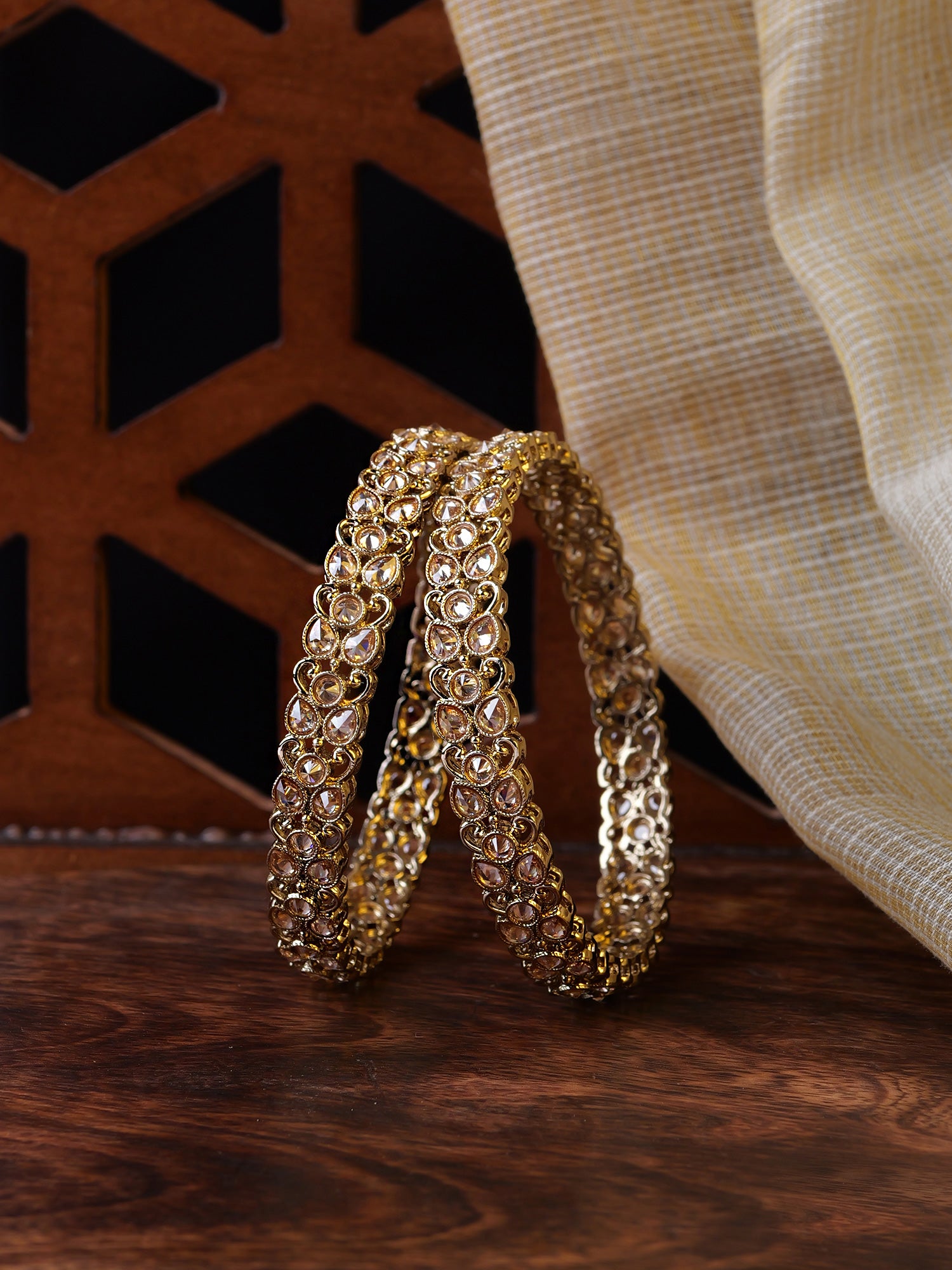 Vanya Kada Bangles in Champagne